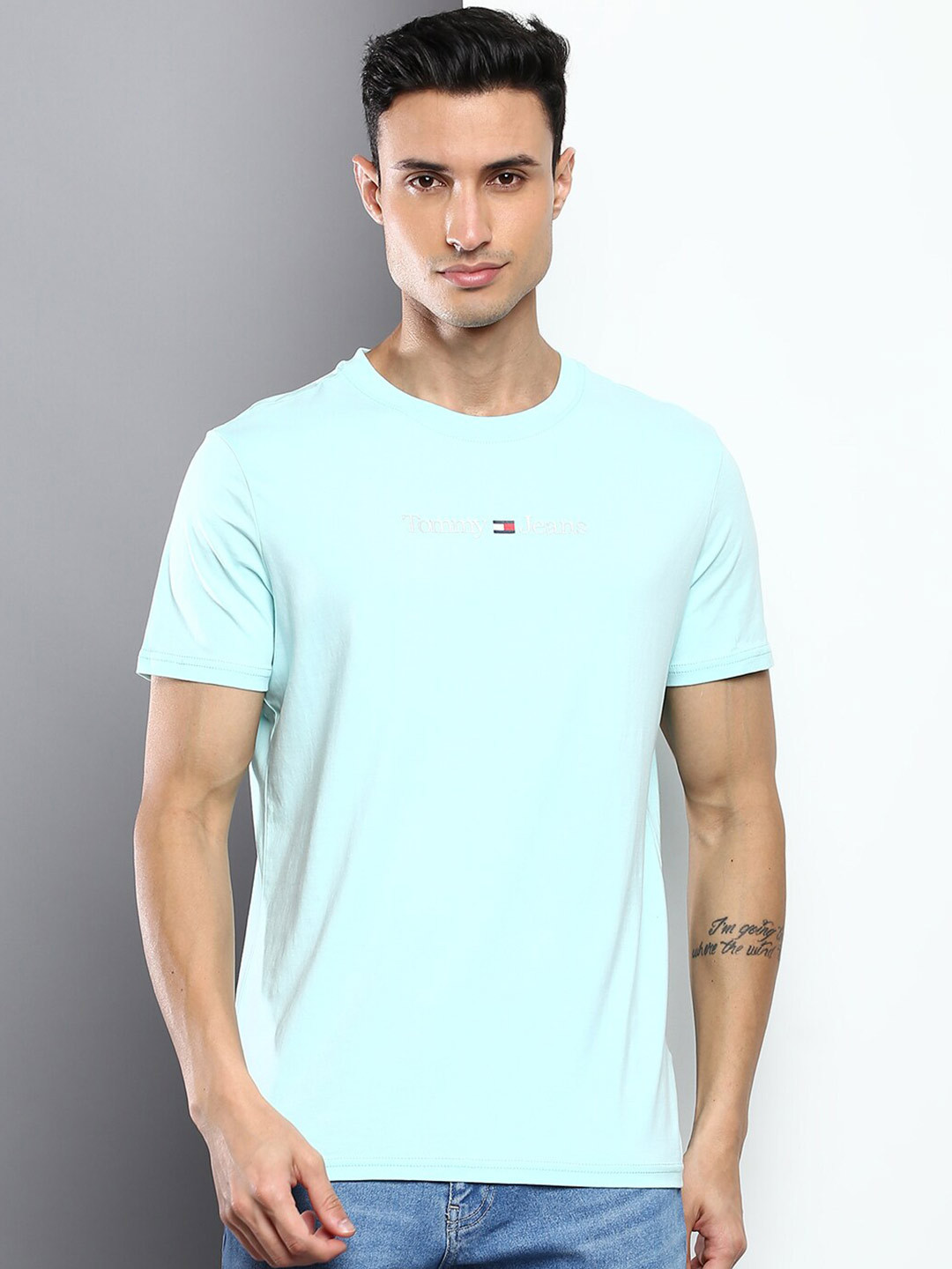 

Tommy Hilfiger Men Slim Fit Cotton T-shirt, Blue