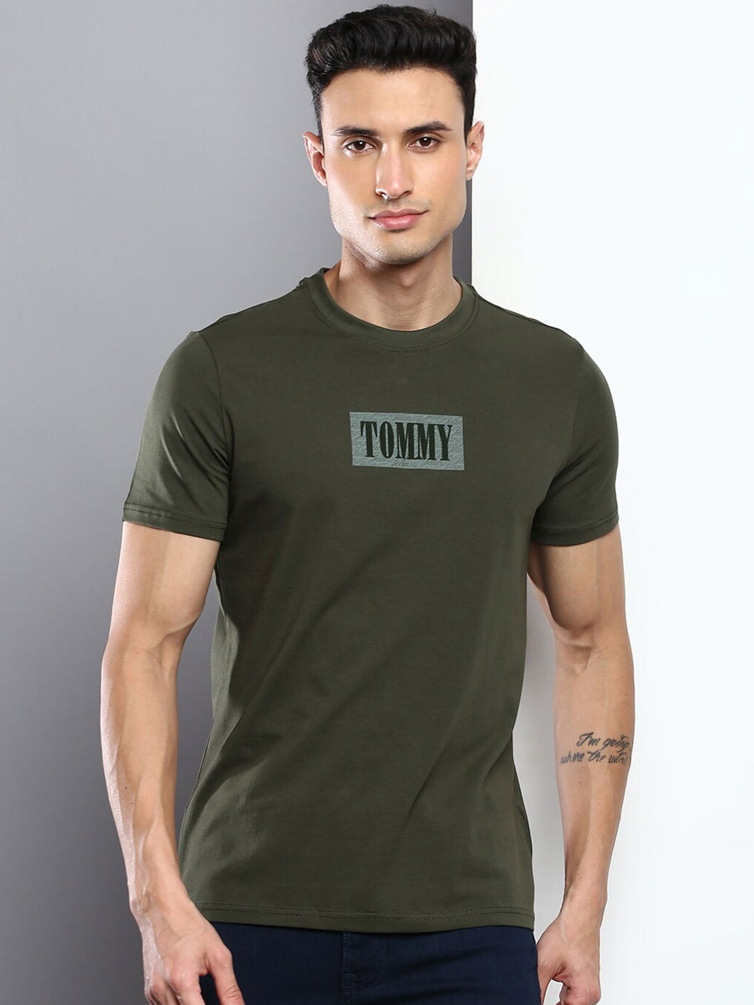 

Tommy Hilfiger Men Slim Fit T-shirt, Olive