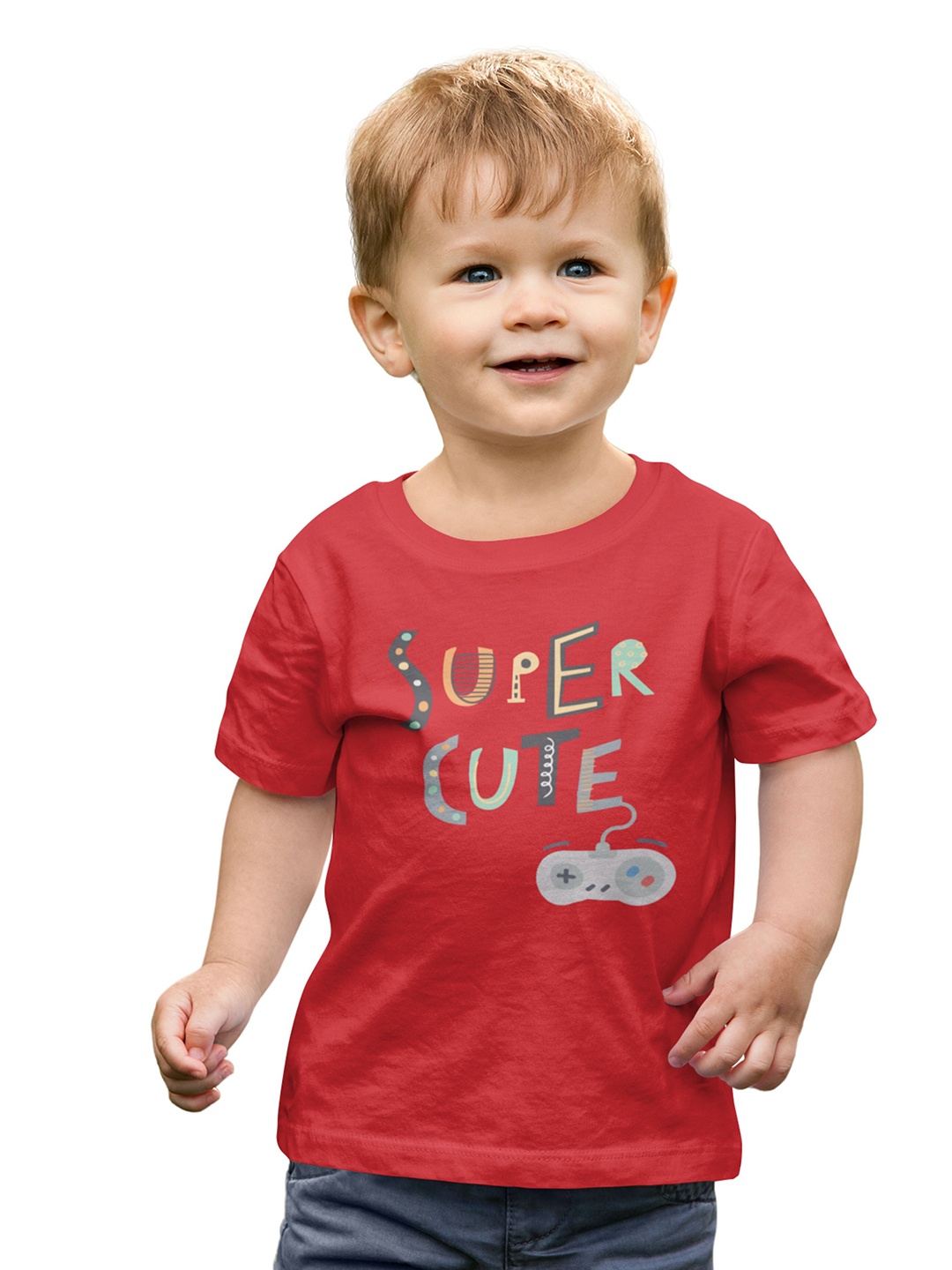 

MA Baby Boys Typography Printed Pure Cotton Bio Finish T-shirt, Red