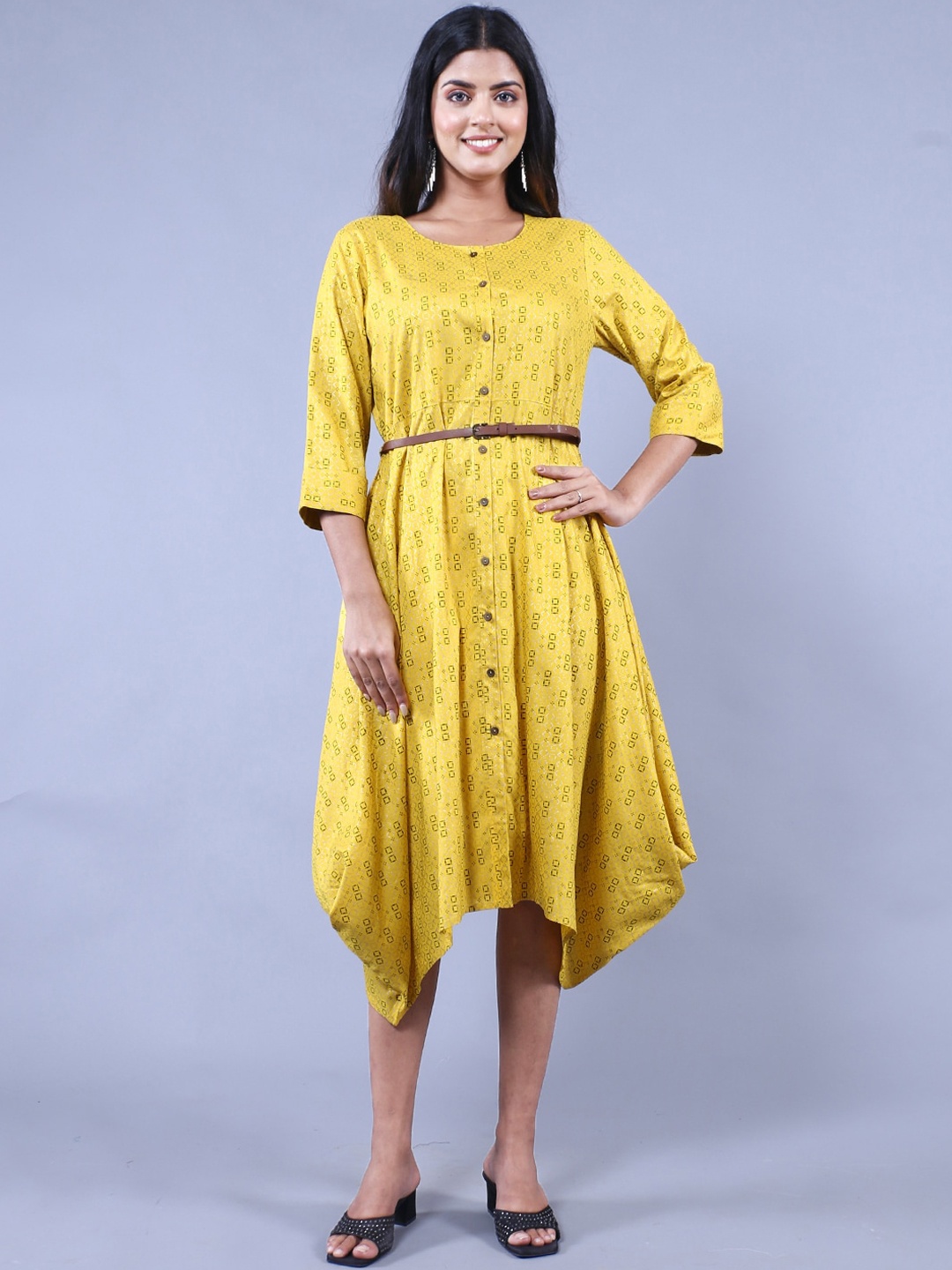 

HERE&NOW A-Line Midi Dress, Yellow