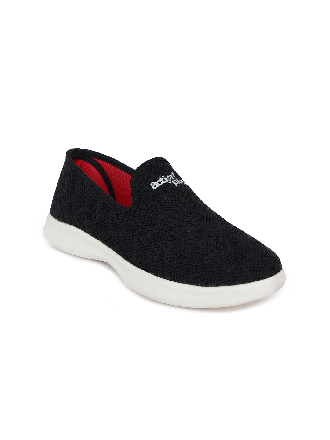 

Action EVA Flotter Women Woven Design Slip-On Sneakers, Black