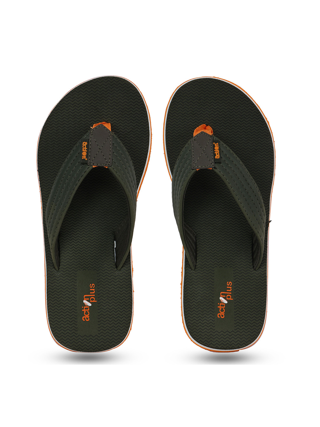 

Action Plus Men Rubber Thong Flip-Flops, Olive