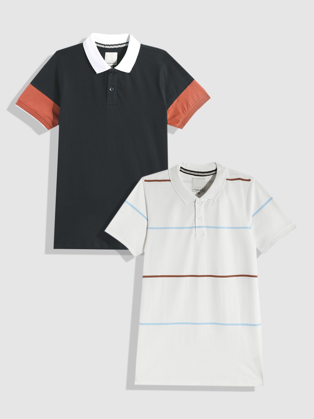 

UTH by Roadster Boys Pack of 2 Cotton Polo Collar T-Shirts, White