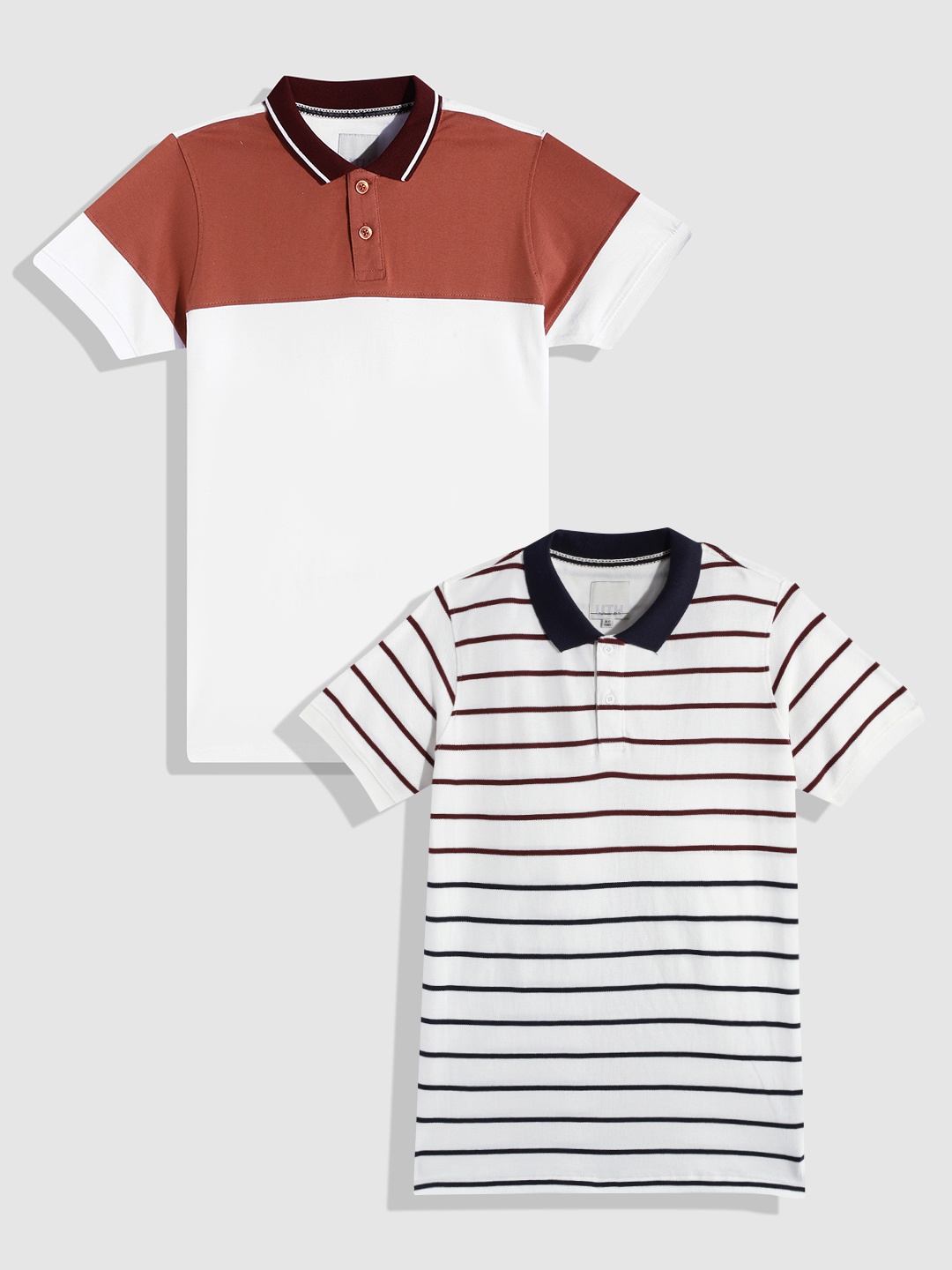 

UTH by Roadster Boys Pack of 2 Polo Collar T-shirts, White
