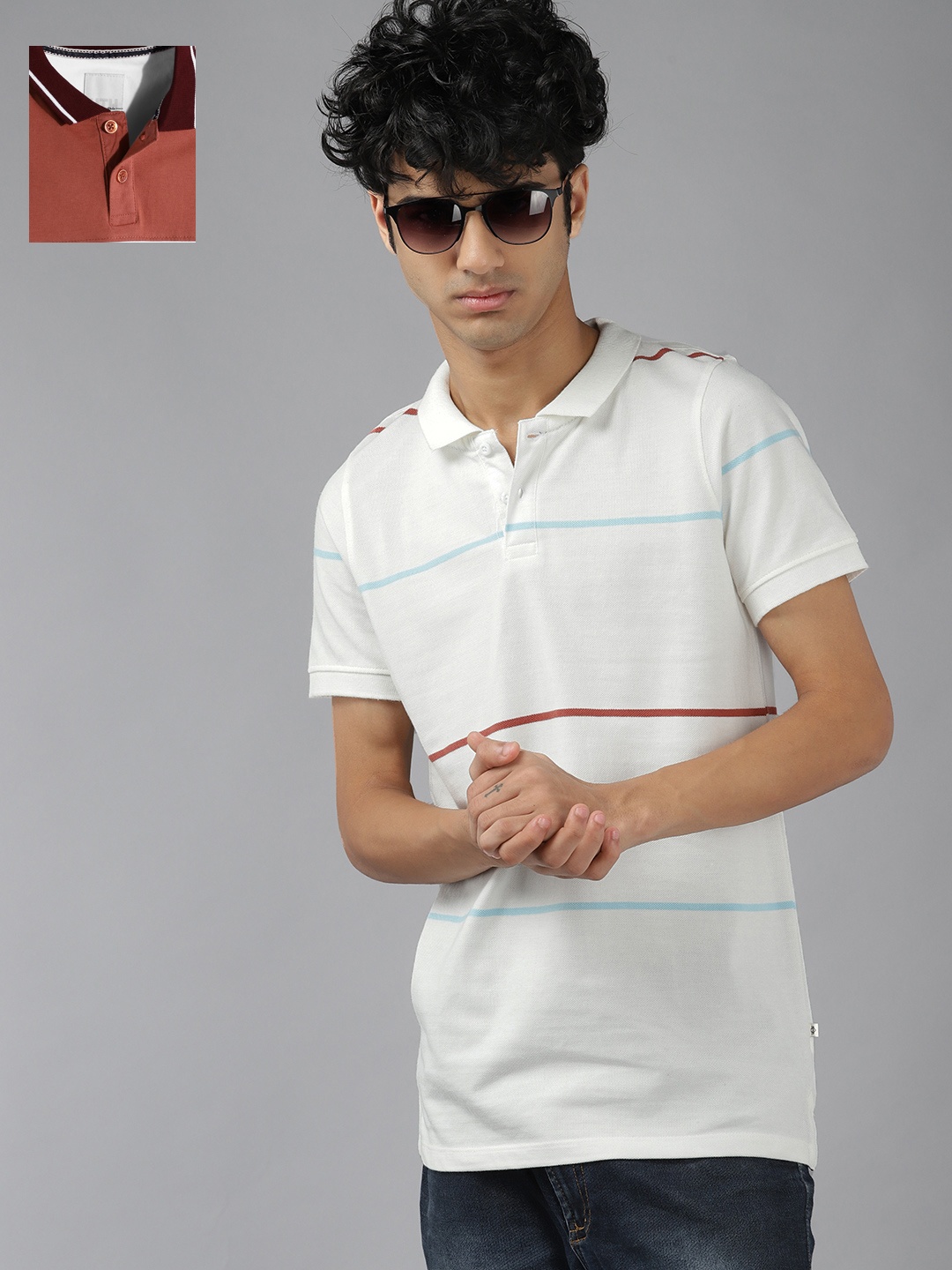 

UTH by Roadster Boys Pack of 2 Polo Collar Pure Cotton T-shirts, White