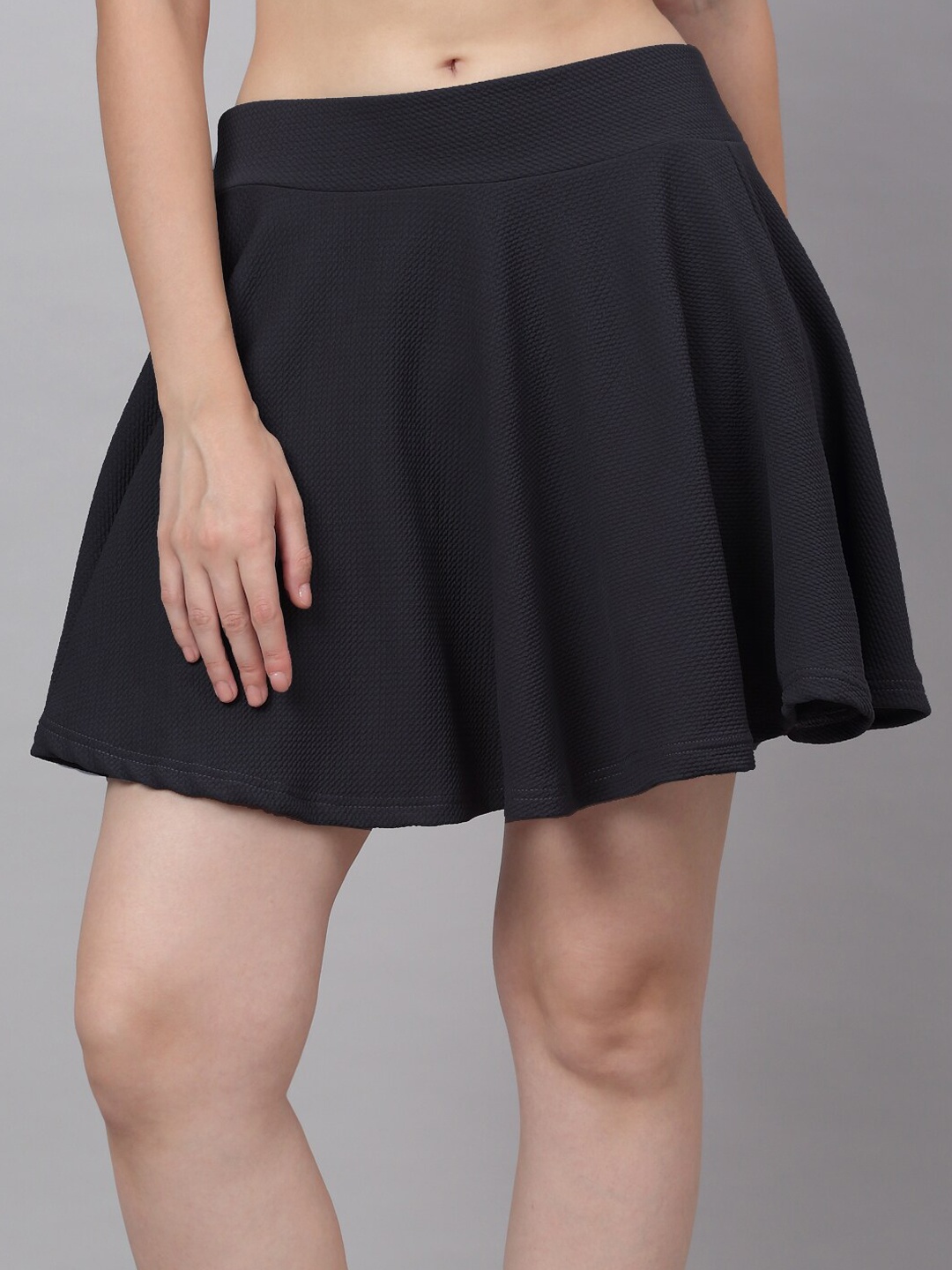 

NEUDIS Flared Mini Skater Skirt, Charcoal