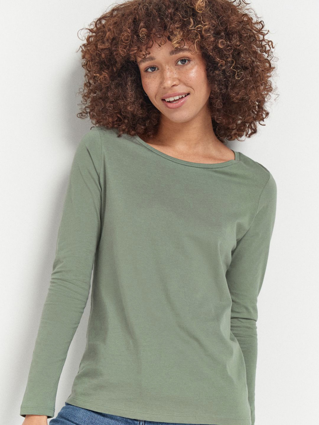 

NEXT Women Pure Cotton T-shirt, Green