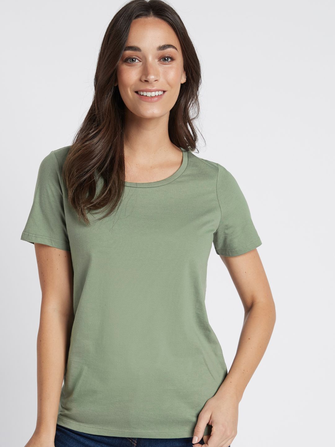 

NEXT Crew Neck Pure Cotton T-shirt, Olive