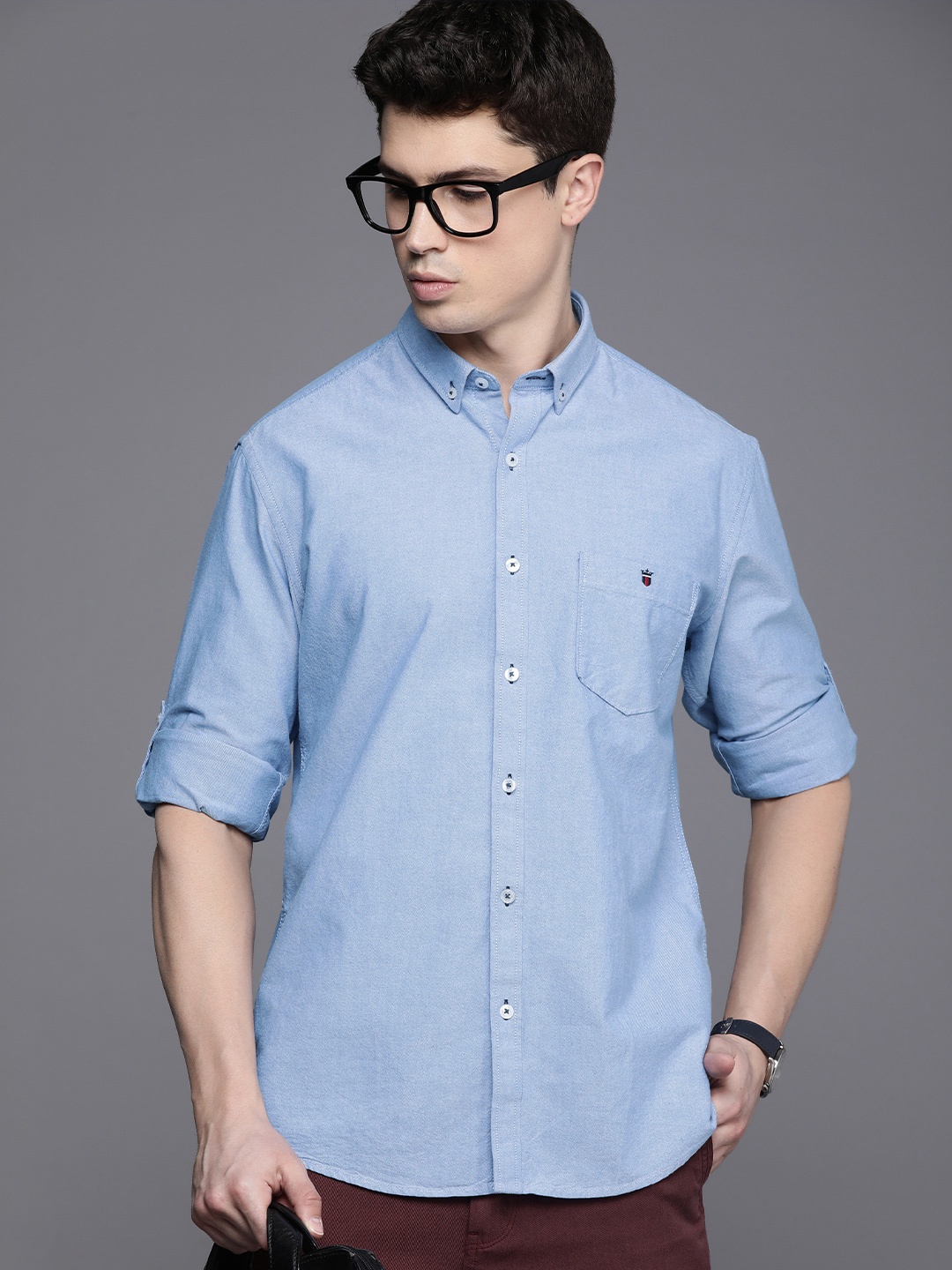 

Louis Philippe Sport Pure Cotton Slim Fit Casual Shirt, Blue