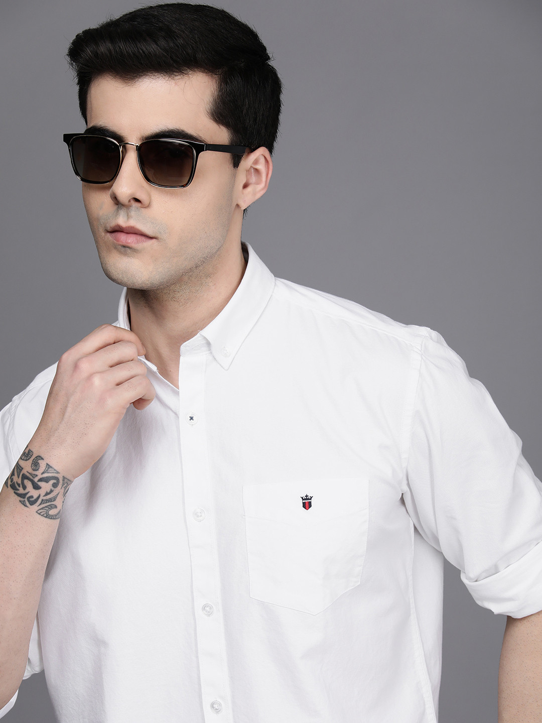 

Louis Philippe Sport Pure Cotton Oxford Slim Fit Casual Shirt, White