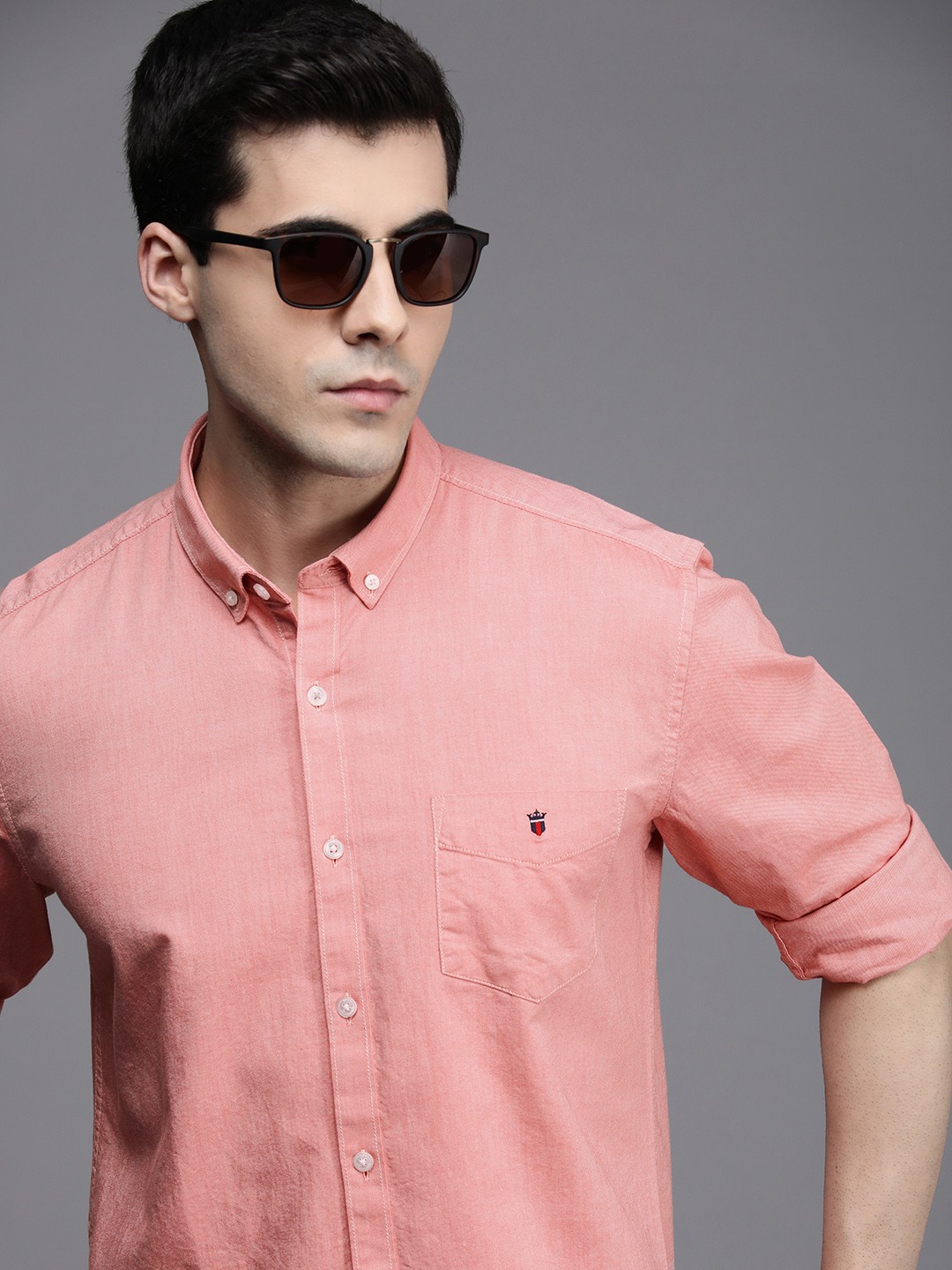 

Louis Philippe Sport Pure Cotton Slim Fit Casual Shirt, Peach