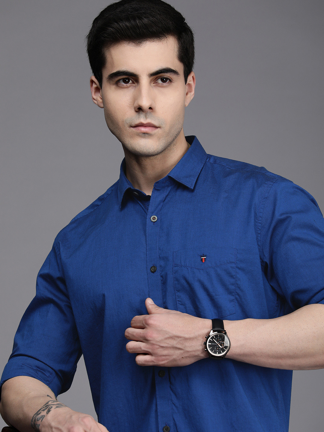 

Louis Philippe Sport Pure Cotton Slim Fit Casual Shirt, Blue