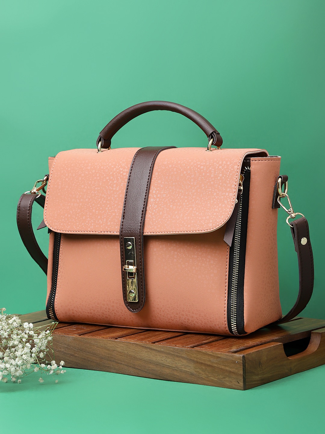 

LEGAL BRIBE PU Structured Satchel, Pink