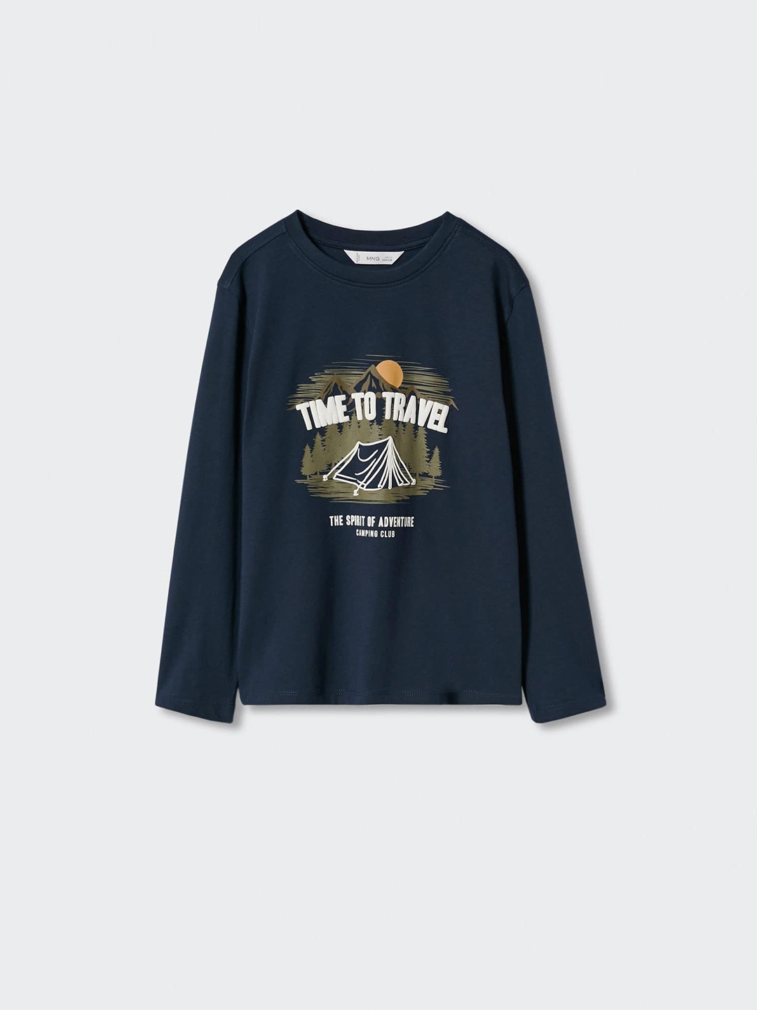 

Mango Kids Boys Pure Cotton Graphic Printed Sustainable T-shirt, Blue