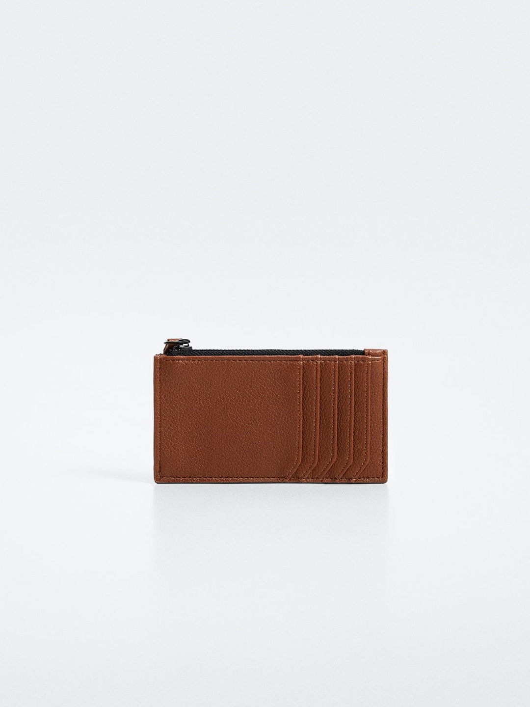 

MANGO MAN Sustainable Textured Card Holder, Brown