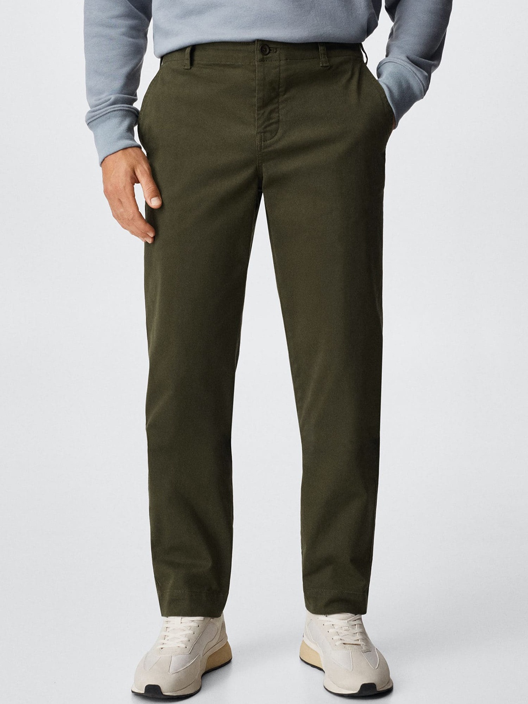 

MANGO MAN Sustainable Chinos Trousers, Olive