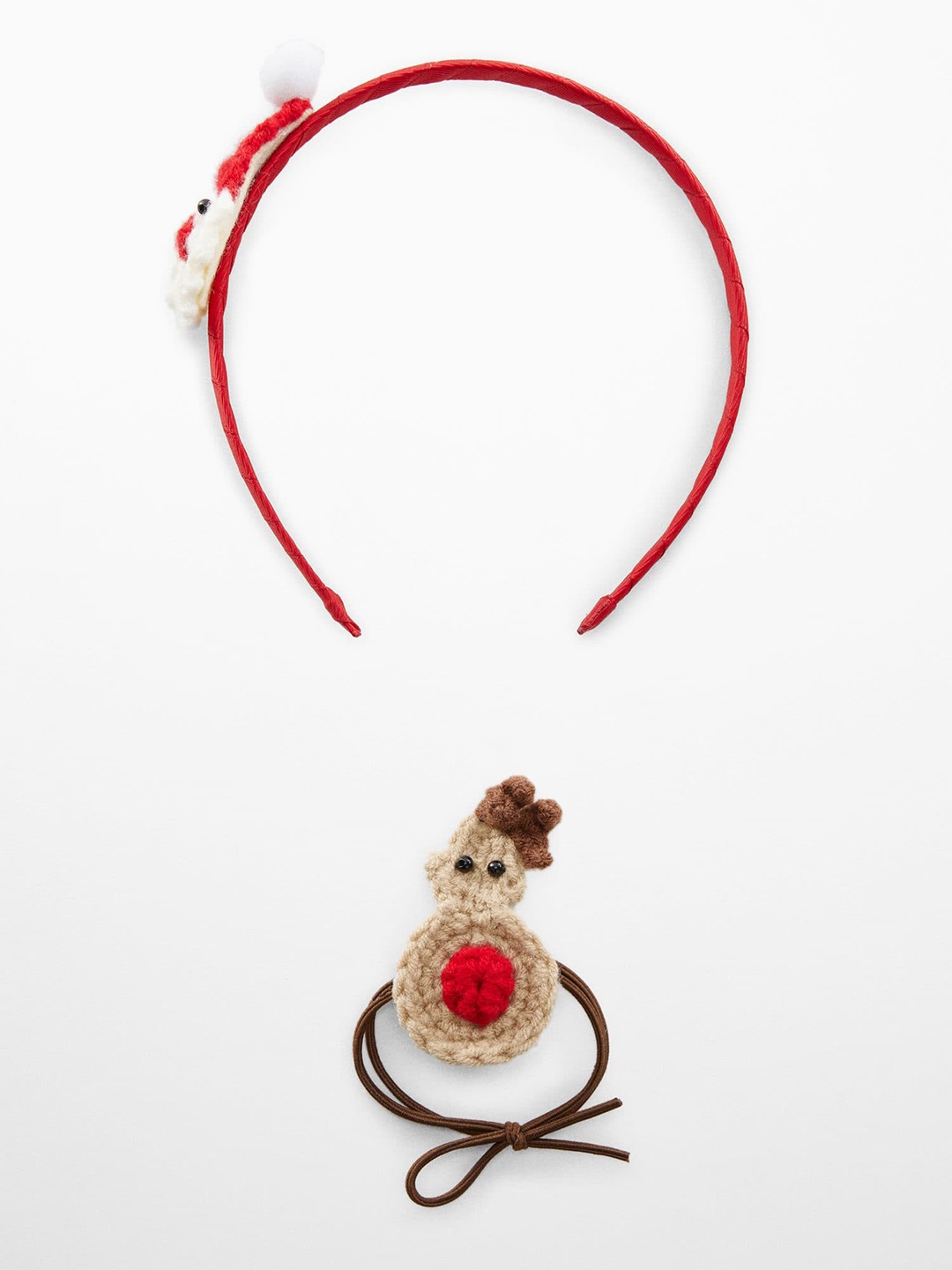 

Mango Kids Girls Set of 2 Crochet Design Hair Accessory Set, Red