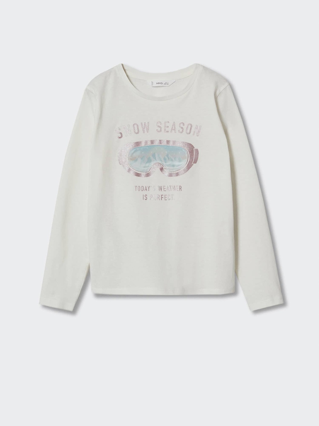 

Mango Kids Girls Pure Cotton Graphic Printed T-shirt, White