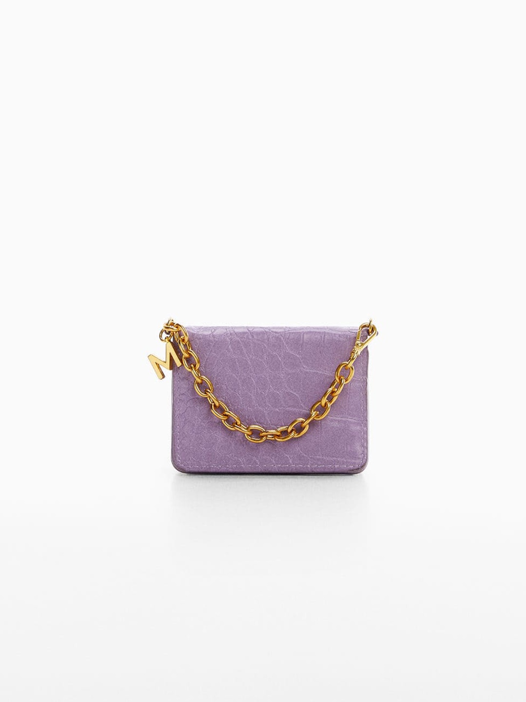 

MANGO Croc Textured Structured Handheld Bag, Lavender