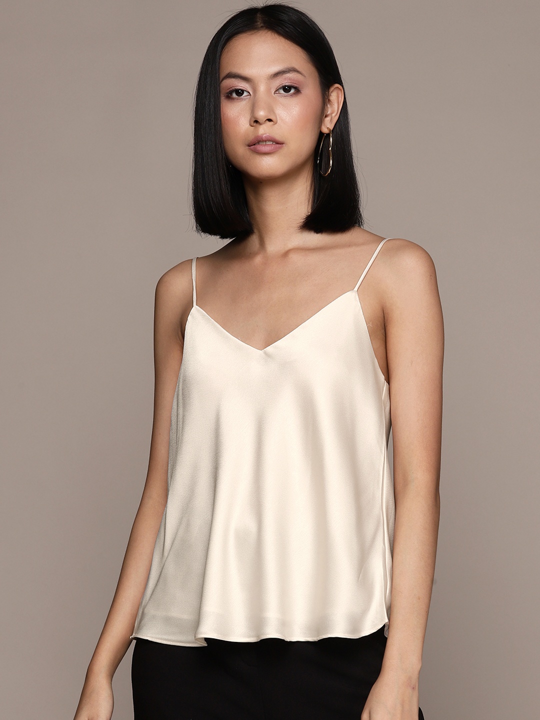 

MANGO Sustainable Satin Finish Top, Off white