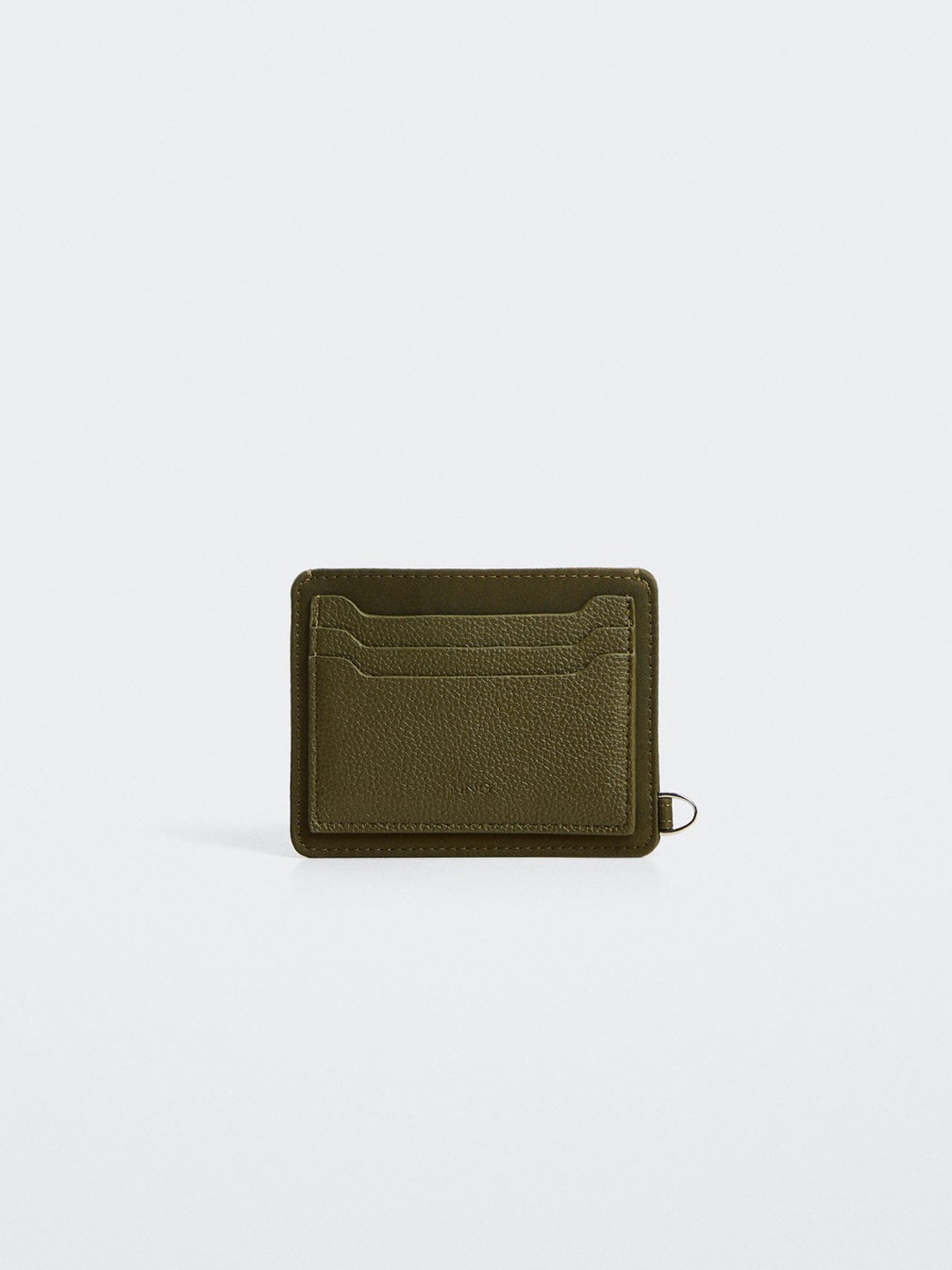 

MANGO MAN Textured Card Holder, Olive