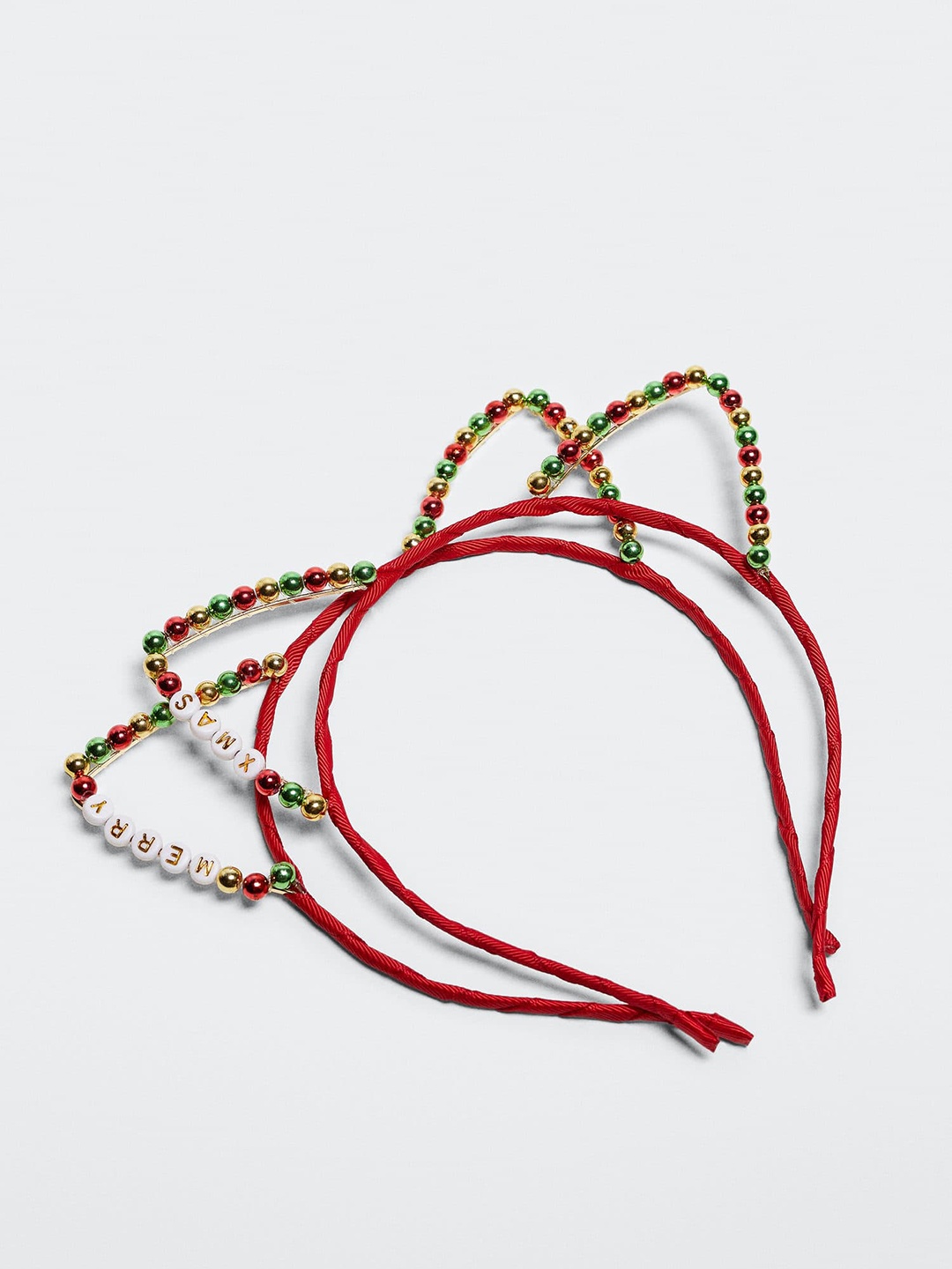 

Mango Kids Girls Set of 2 Christmas Hairband, Red