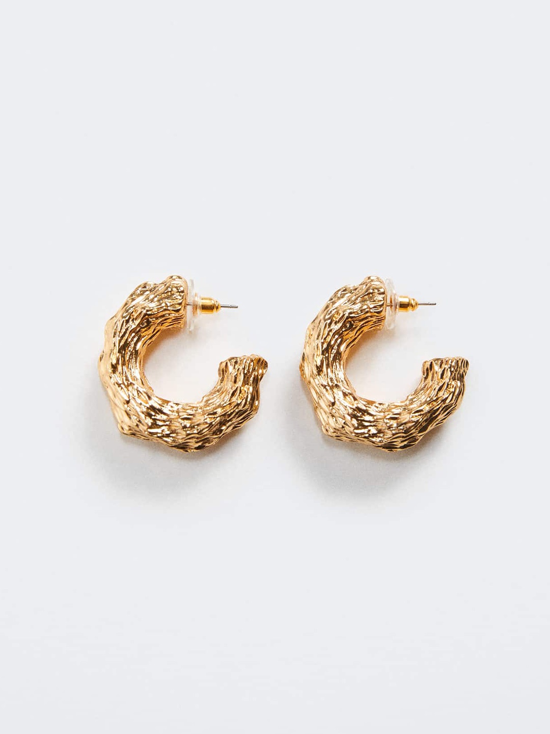 

MANGO Crescent Shaped Textured Half Hoop Earrings, Gold