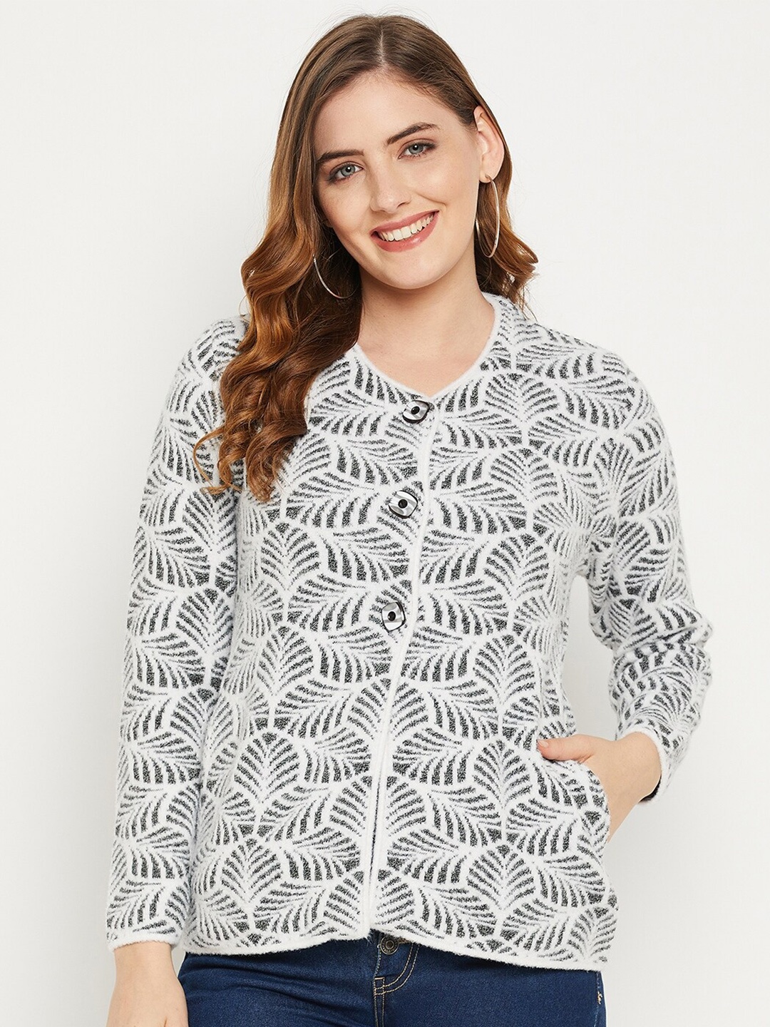 

Zigo Printed Wool Sweater, White