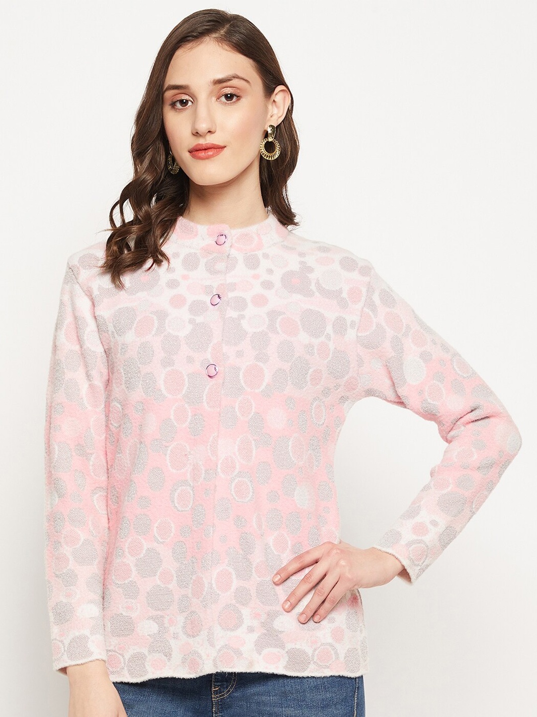 

Zigo Printed Wool Sweater, Pink