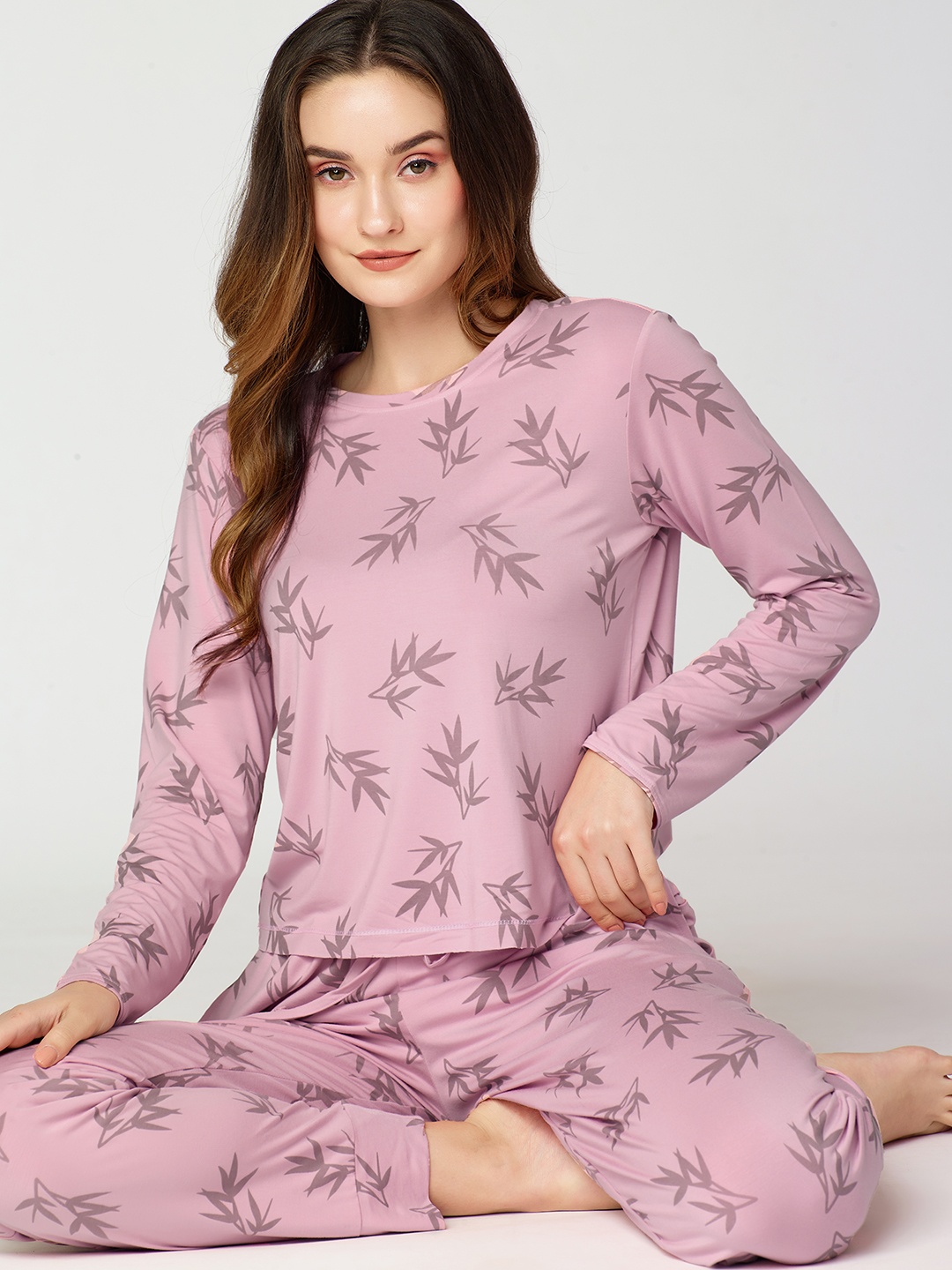 

I like me Printed Night suit, Pink