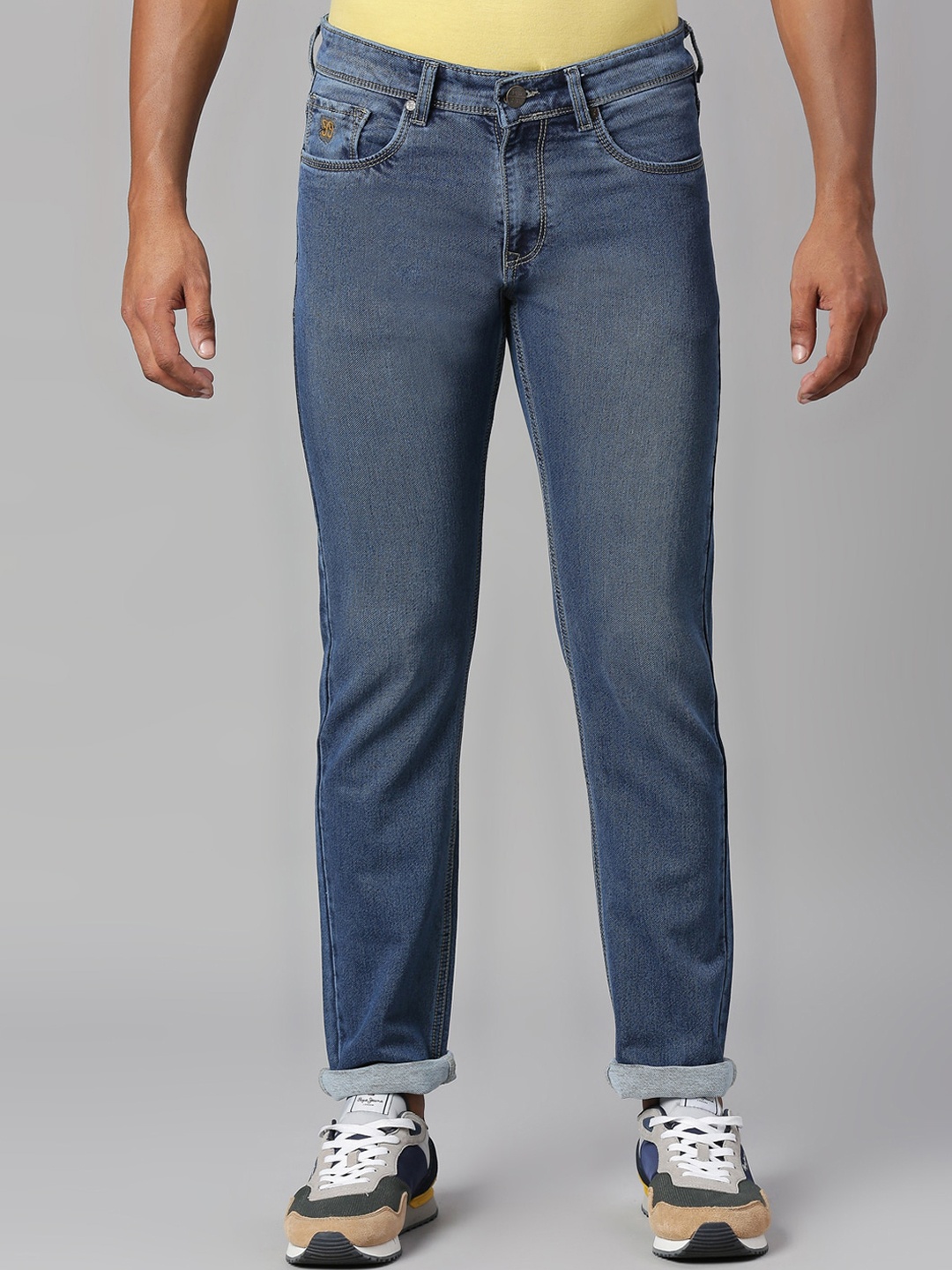 

HJ HASASI Men Cotton Slim Fit Stretchable Jeans, Blue