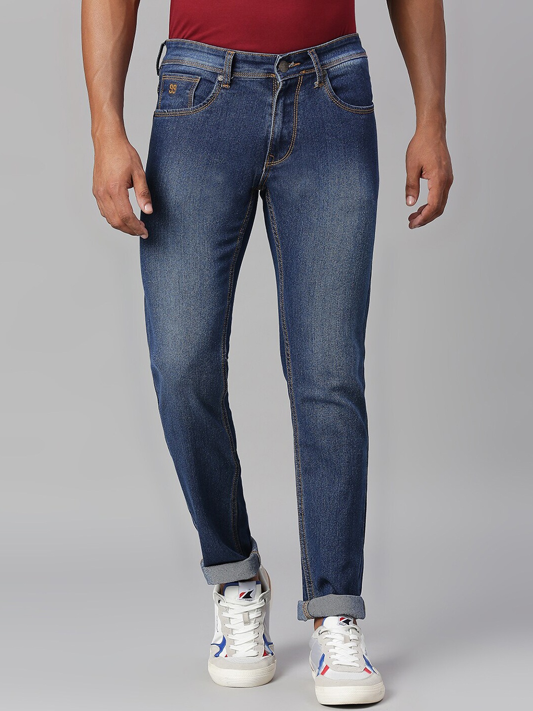 

HJ HASASI Men Cotton Slim Fit Stretchable Jeans, Blue