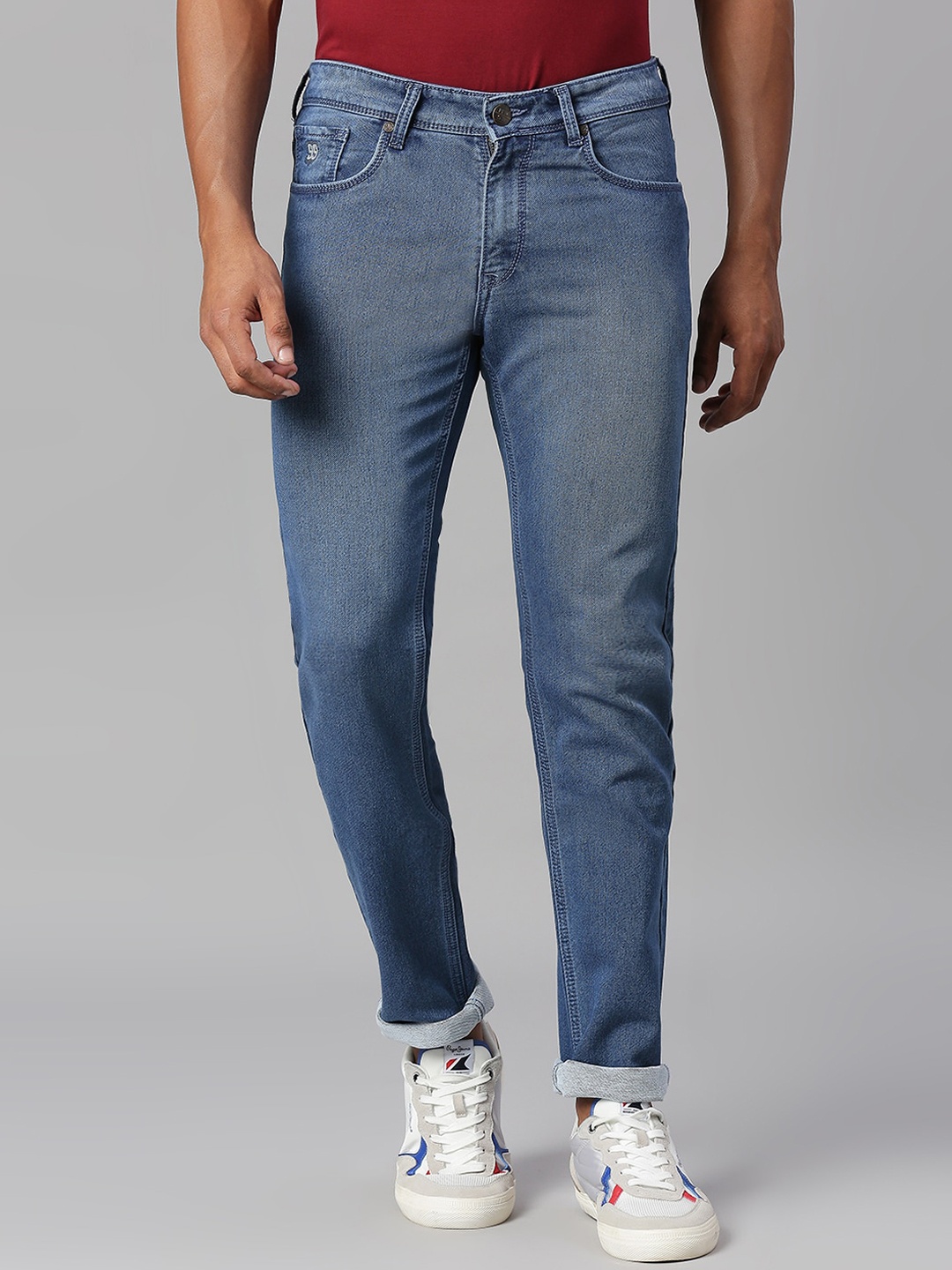 

HJ HASASI Men Slim Fit Heavy Fade Stretchable Cotton Jeans, Blue