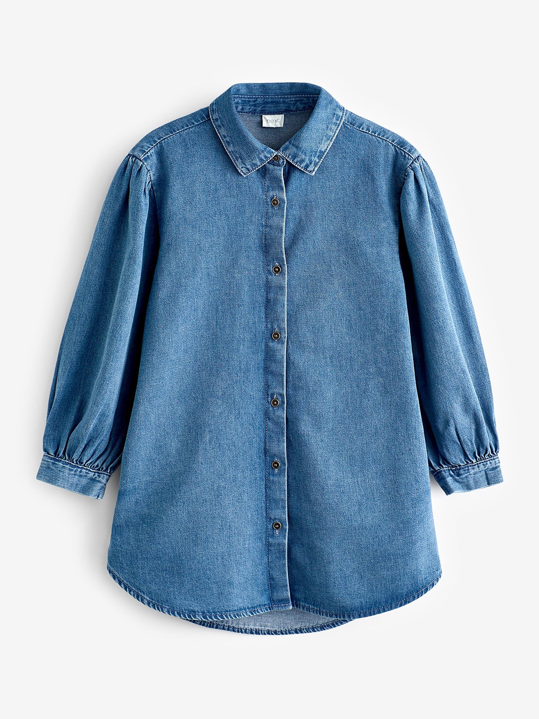 

NEXT Girls Pure Cotton Denim Mini Shirt Dress, Blue