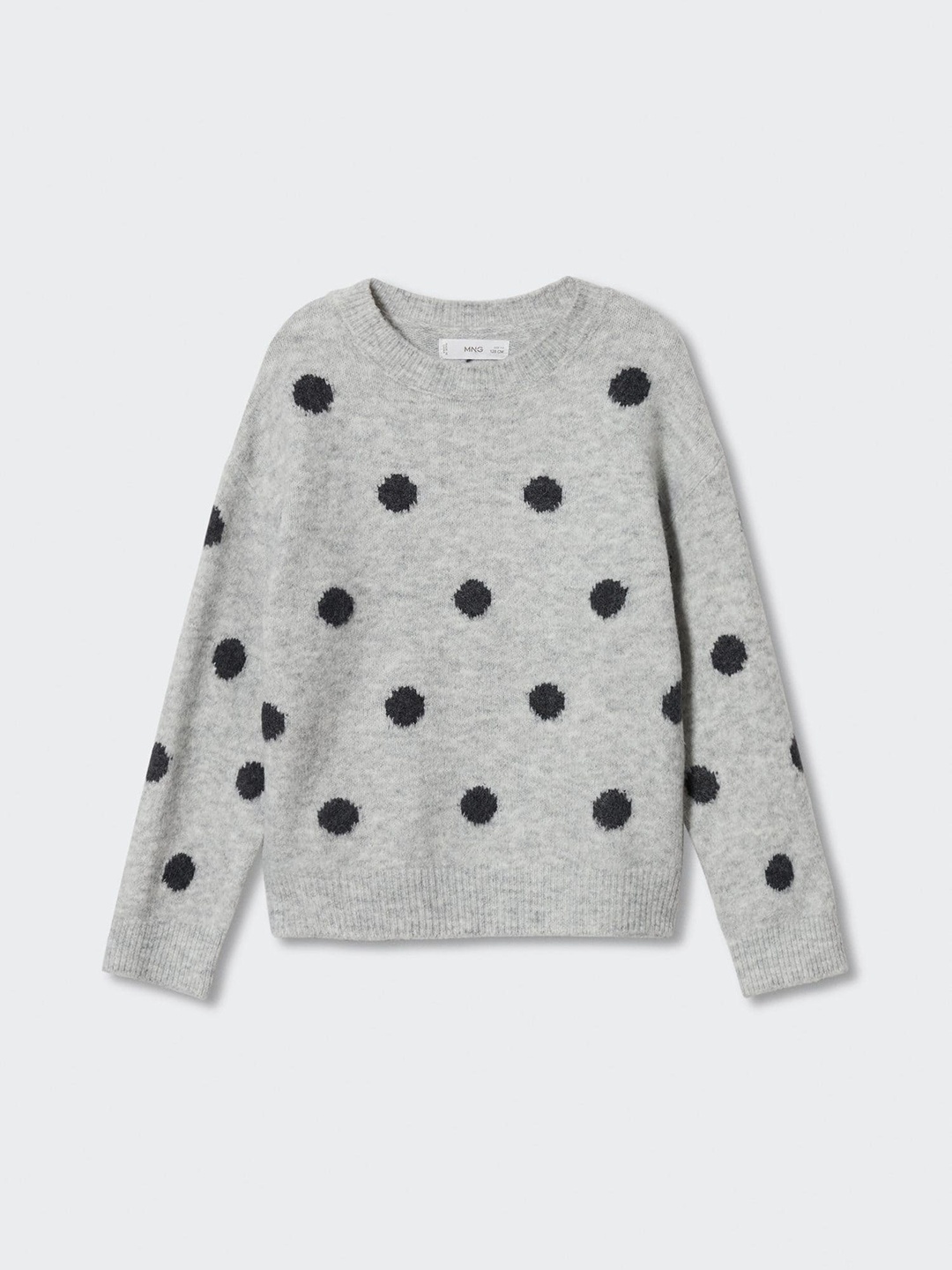 

Mango Kids Girls Polka Dot Printed Sustainable Pullover, Grey