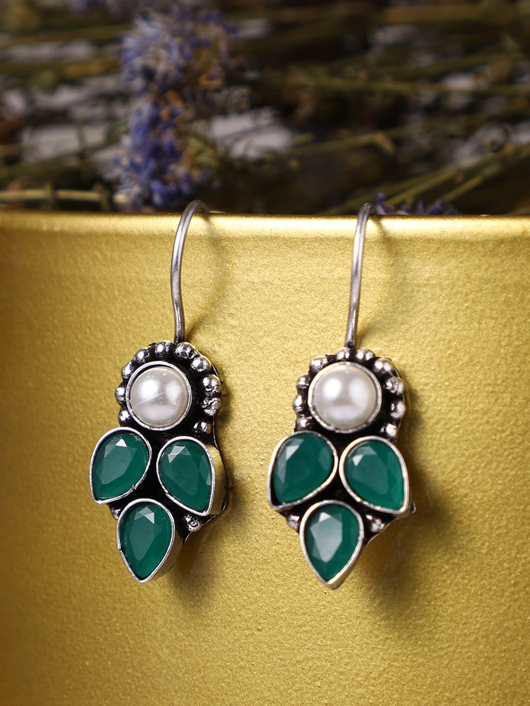 

VENI Silver-Plated Contemporary Drop Earrings
