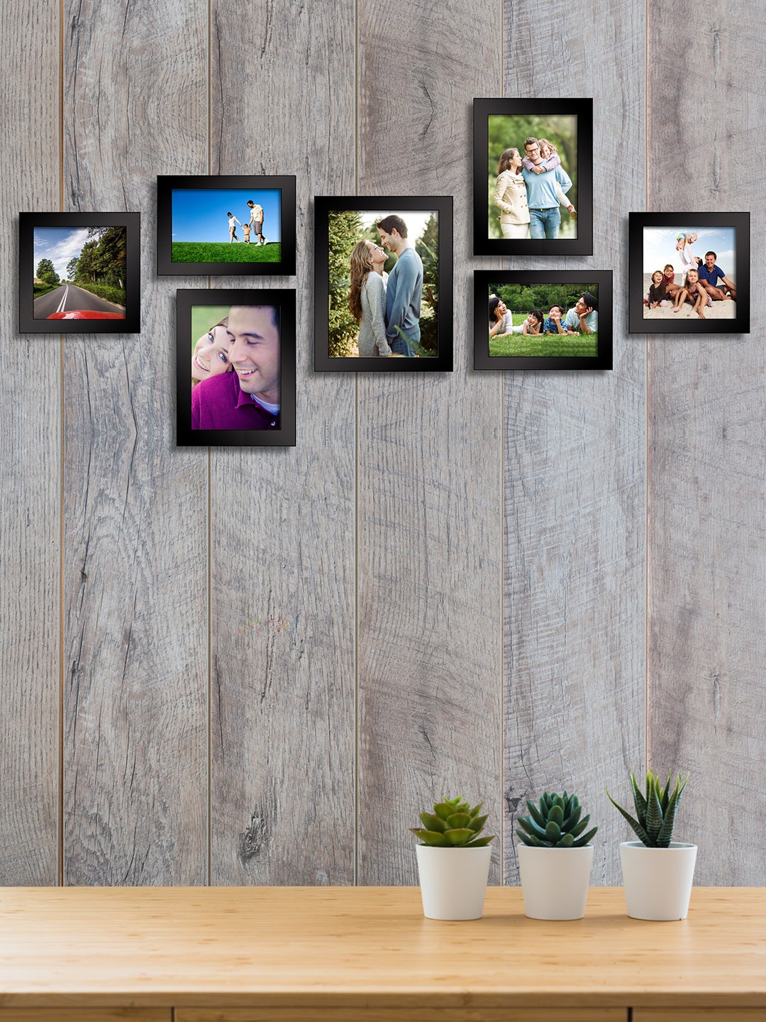 

Art Street Set of 7 Photo Frames, Black