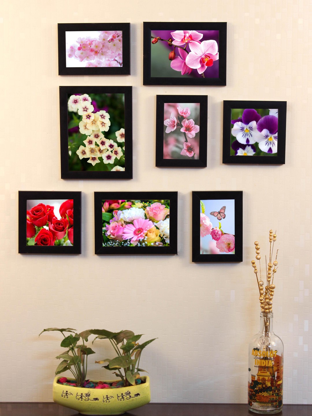 

Art Street Set of 8 Photo Frames, Black