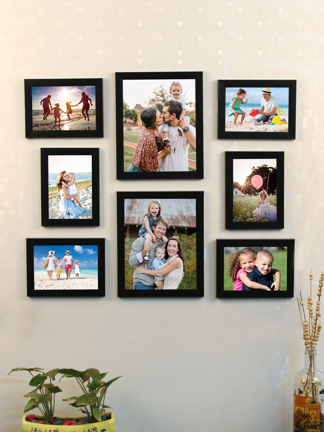 

Art Street Set of 8 Photo Frames, Black