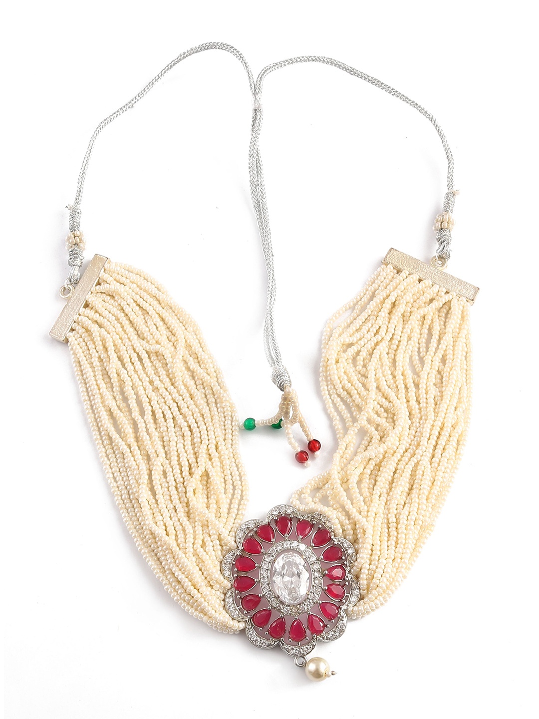 

Jewar Mandi Gold-Plated Kundan Studded & Beaded Jewellery Set