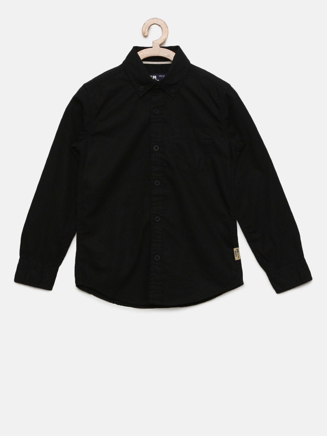 

Flying Machine Boys Black Slim Fit Solid Casual Shirt