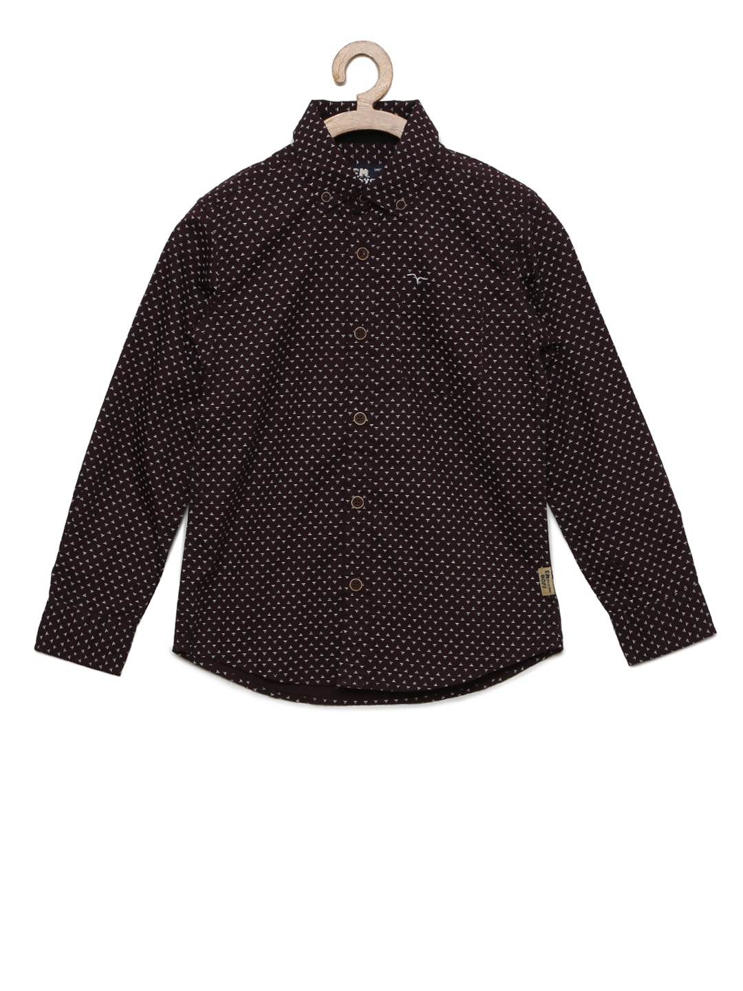 

Flying Machine Boys Brown Slim Fit Printed Casual Shirt