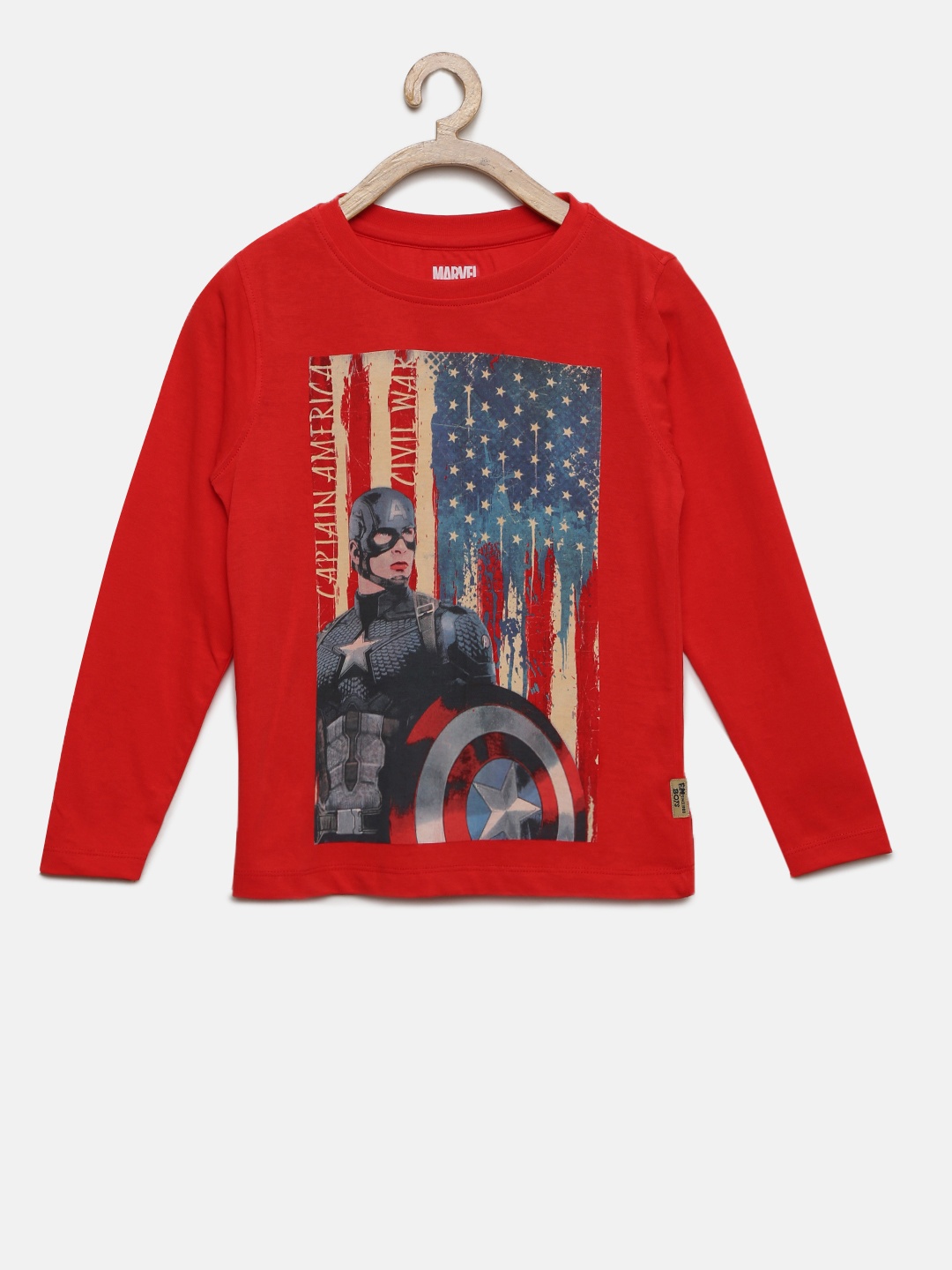 

Flying Machine Boys Red Printed Round Neck T-shirt