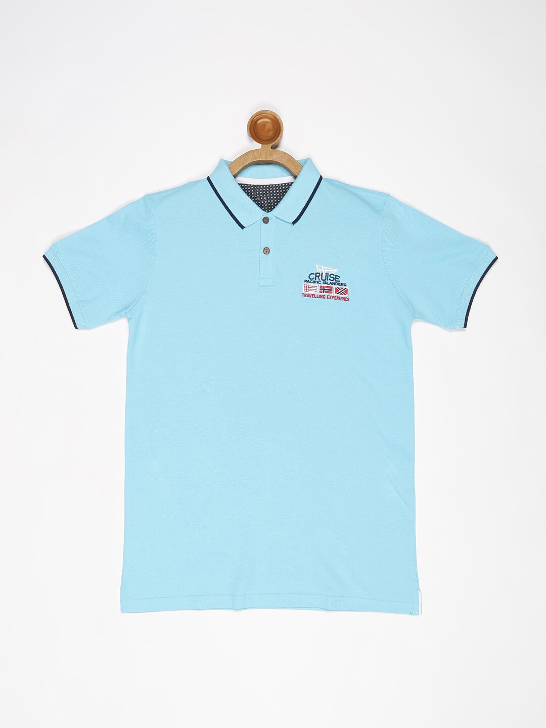 

V2 Value & Variety Boys Polo Collar Cotton T-shirt, Blue