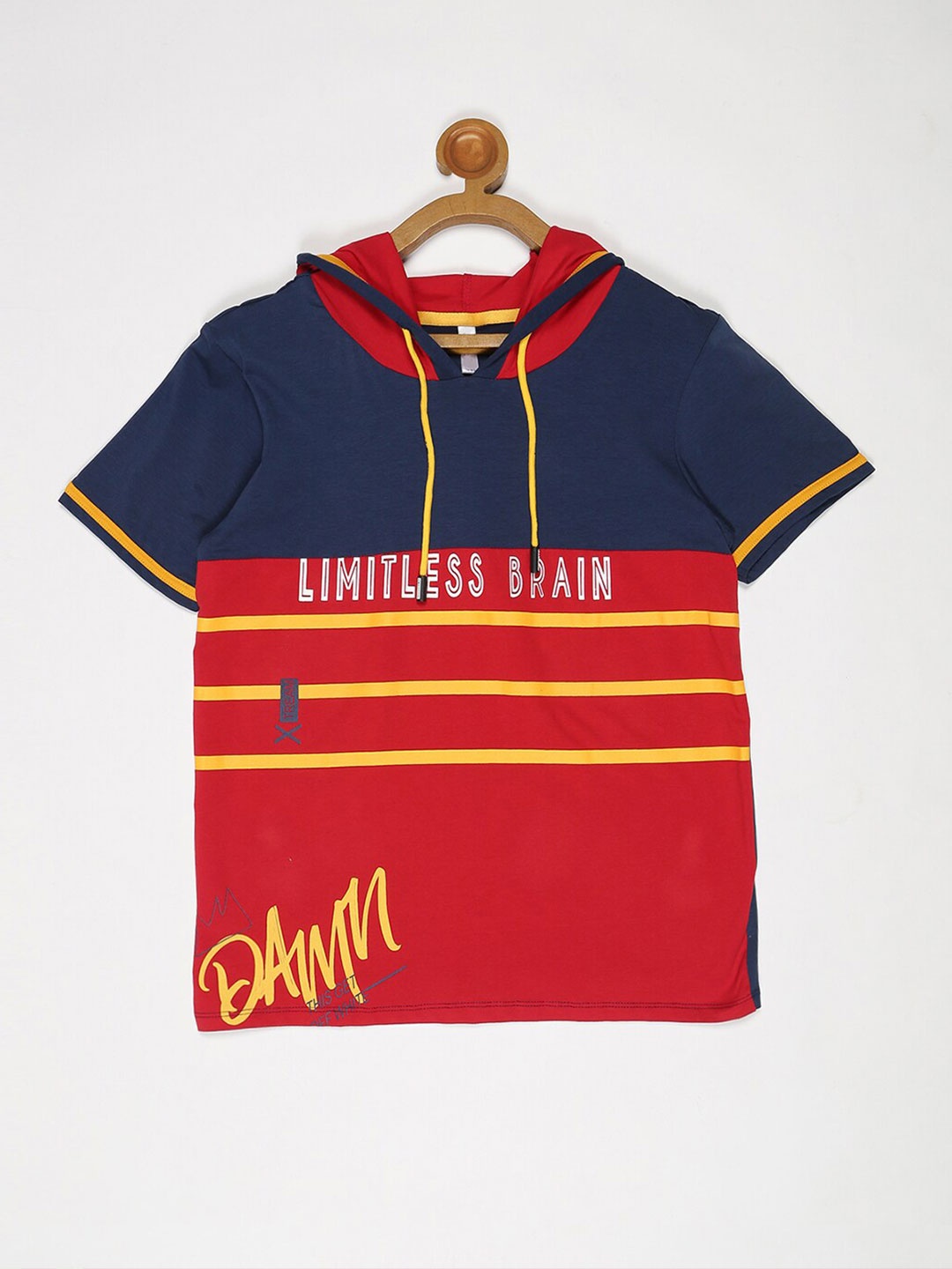 

V2 Value & Variety Boys Colourblocked Cotton T-shirt, Red
