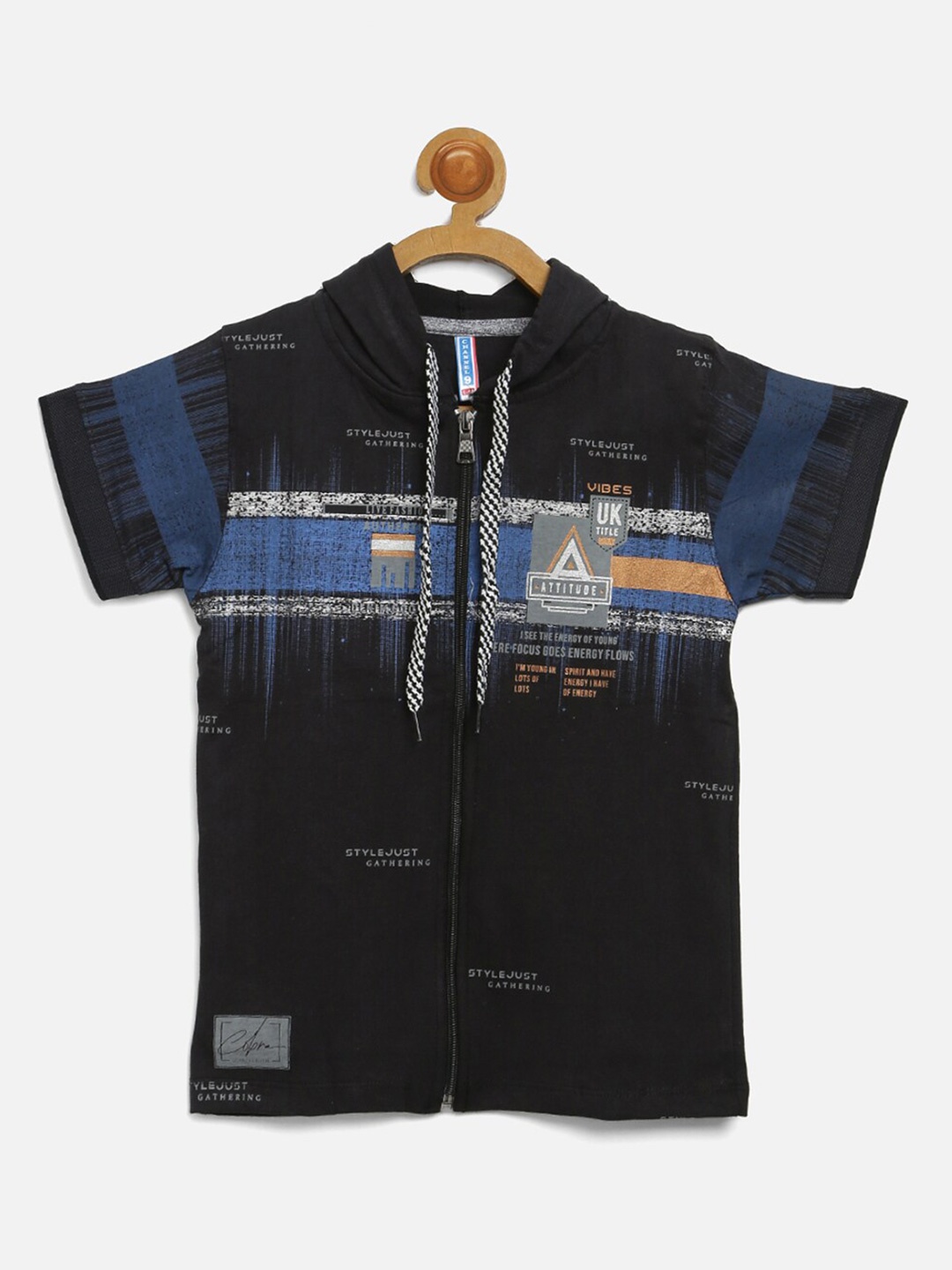 

V2 Value & Variety Boys Printed Cotton T-shirt, Black