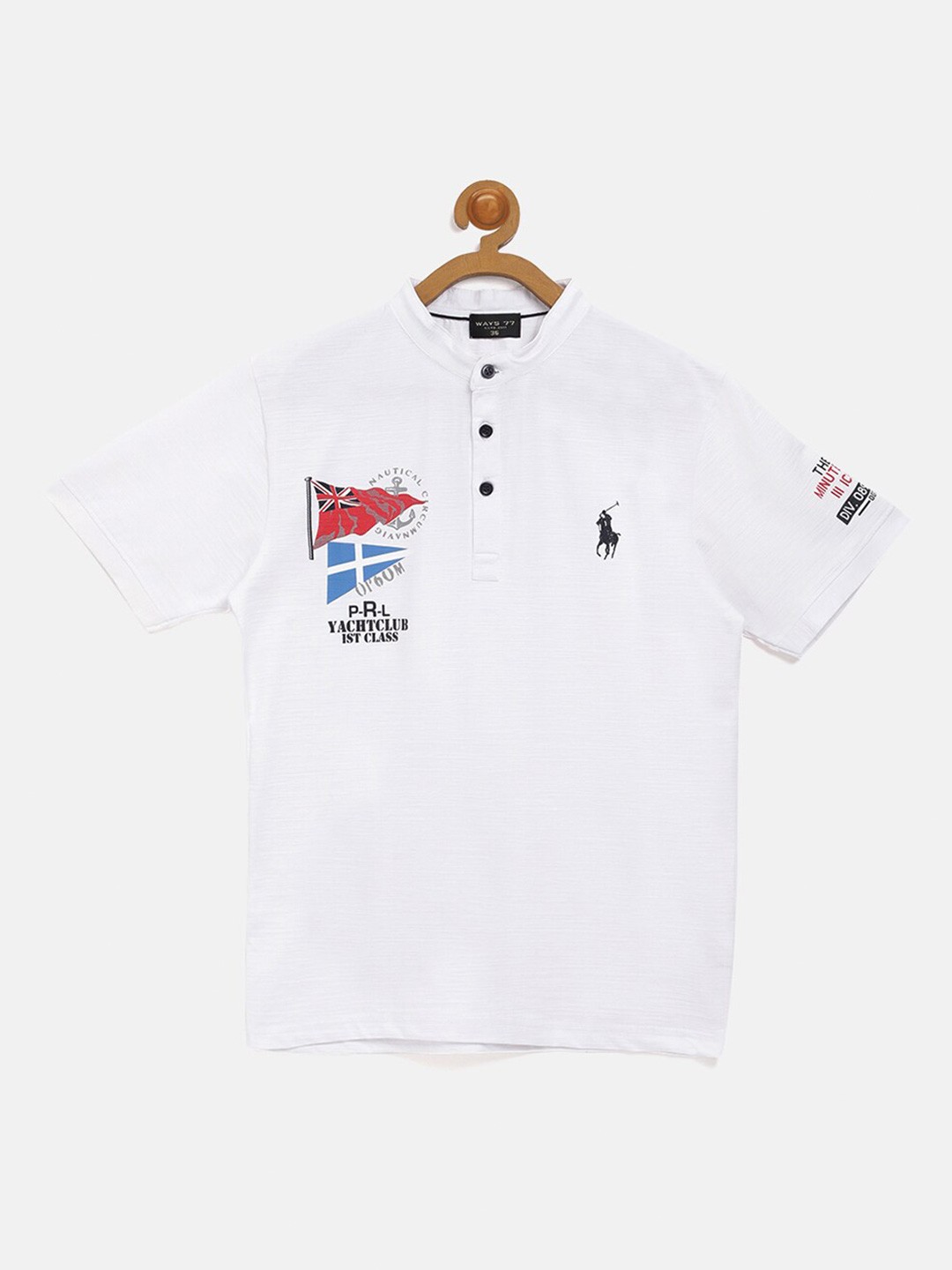

V2 Value & Variety Boys Printed Cotton T-shirt, White