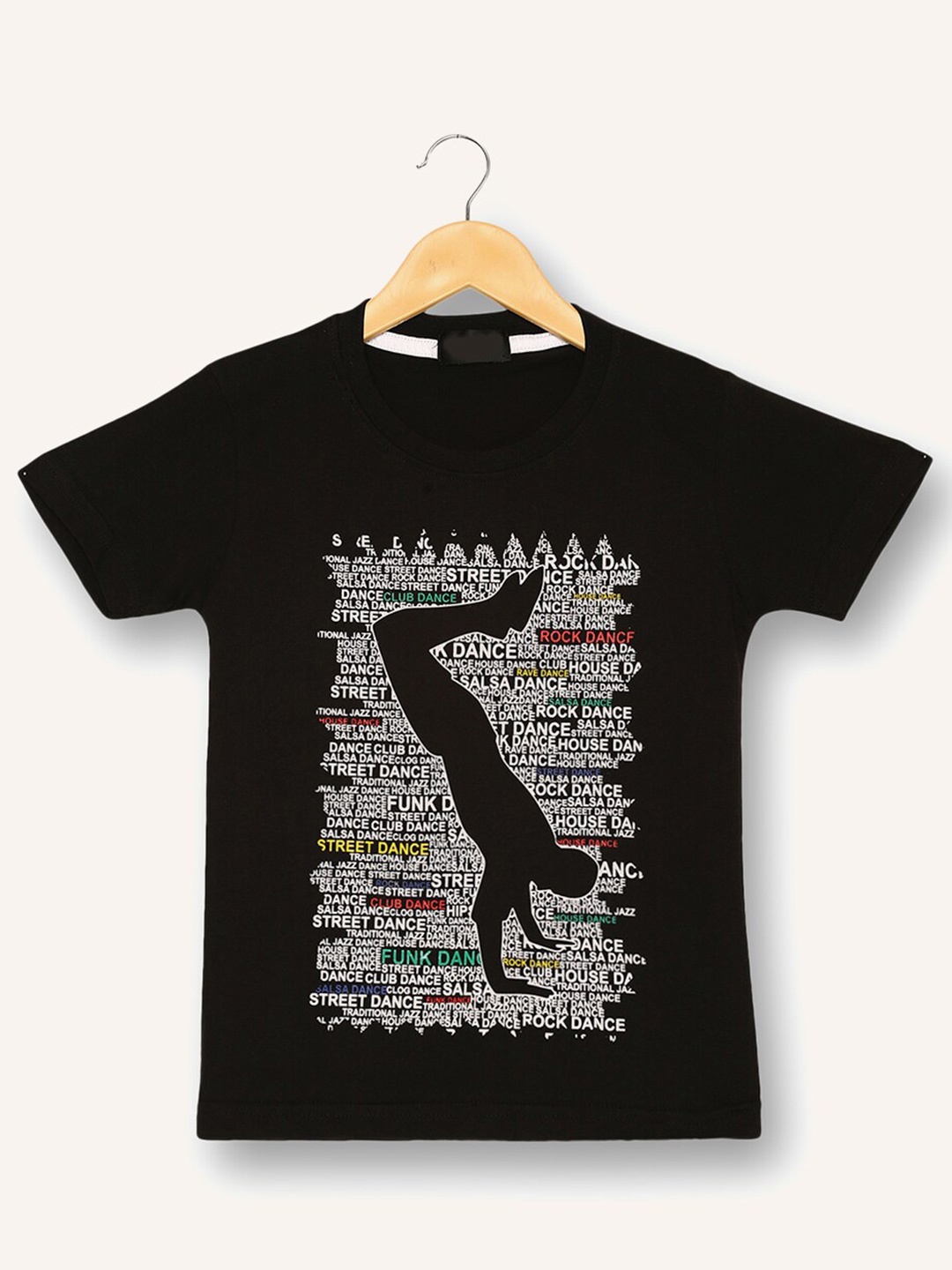

V2 Value & Variety Boys Cotton Printed Monochrome T-shirt, Black