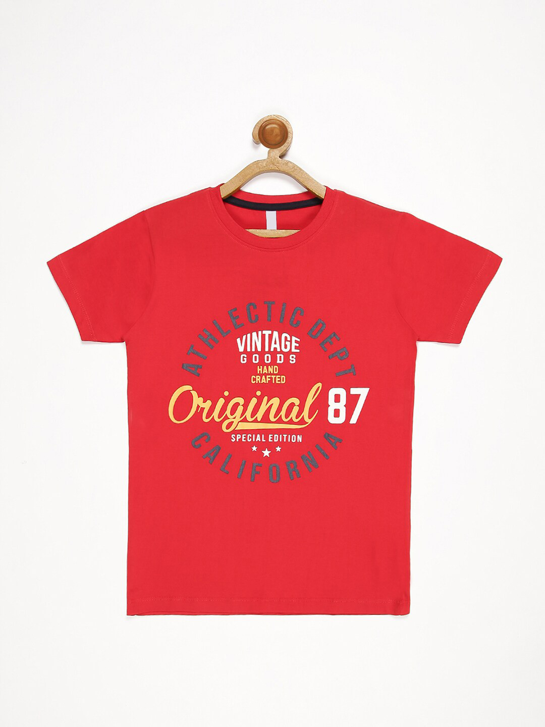 

V2 Value & Variety Boys Red Typography Printed Cotton T-shirt