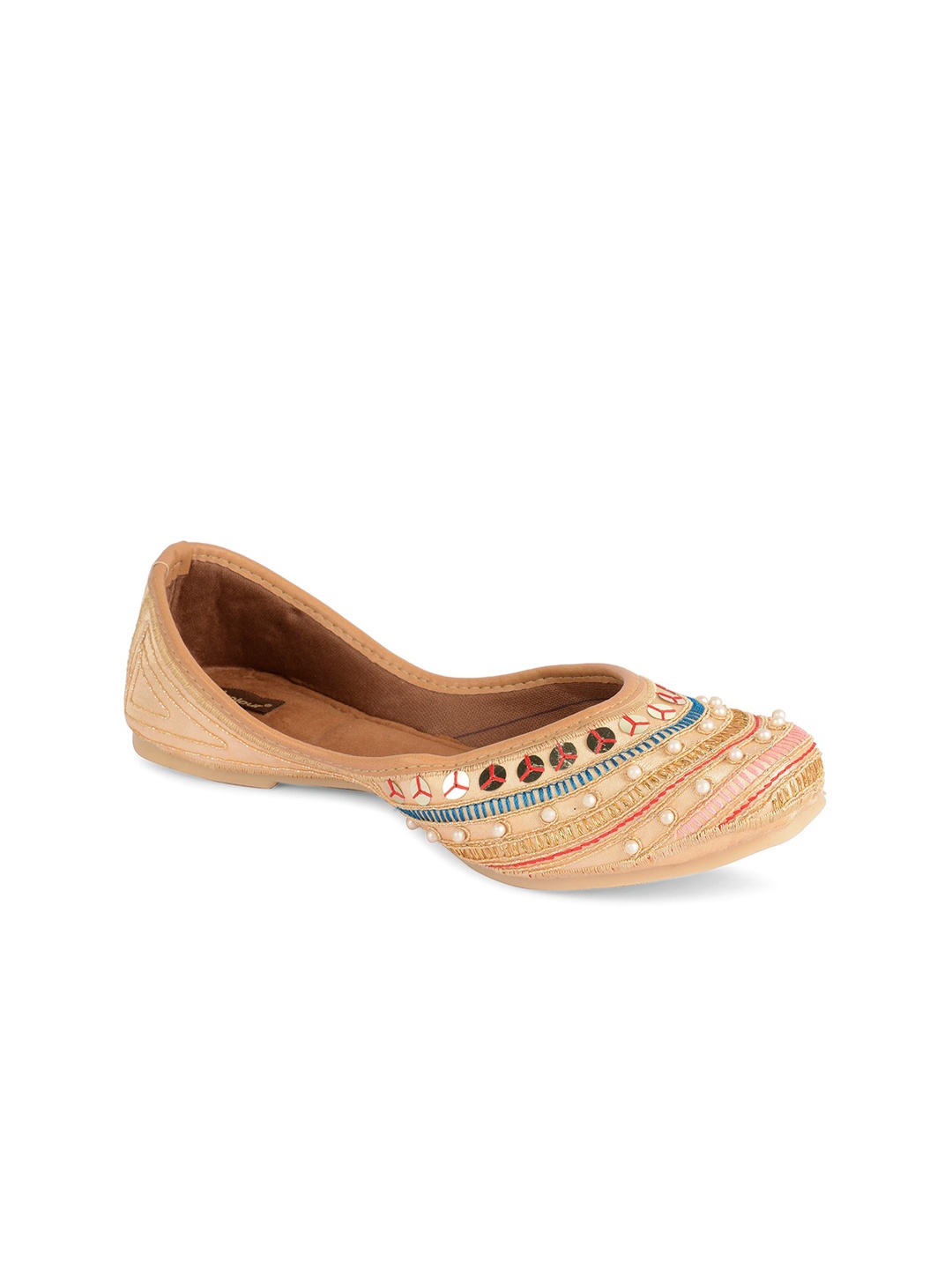 

DESI COLOUR Women Embellished Ethnic Mojaris, Gold